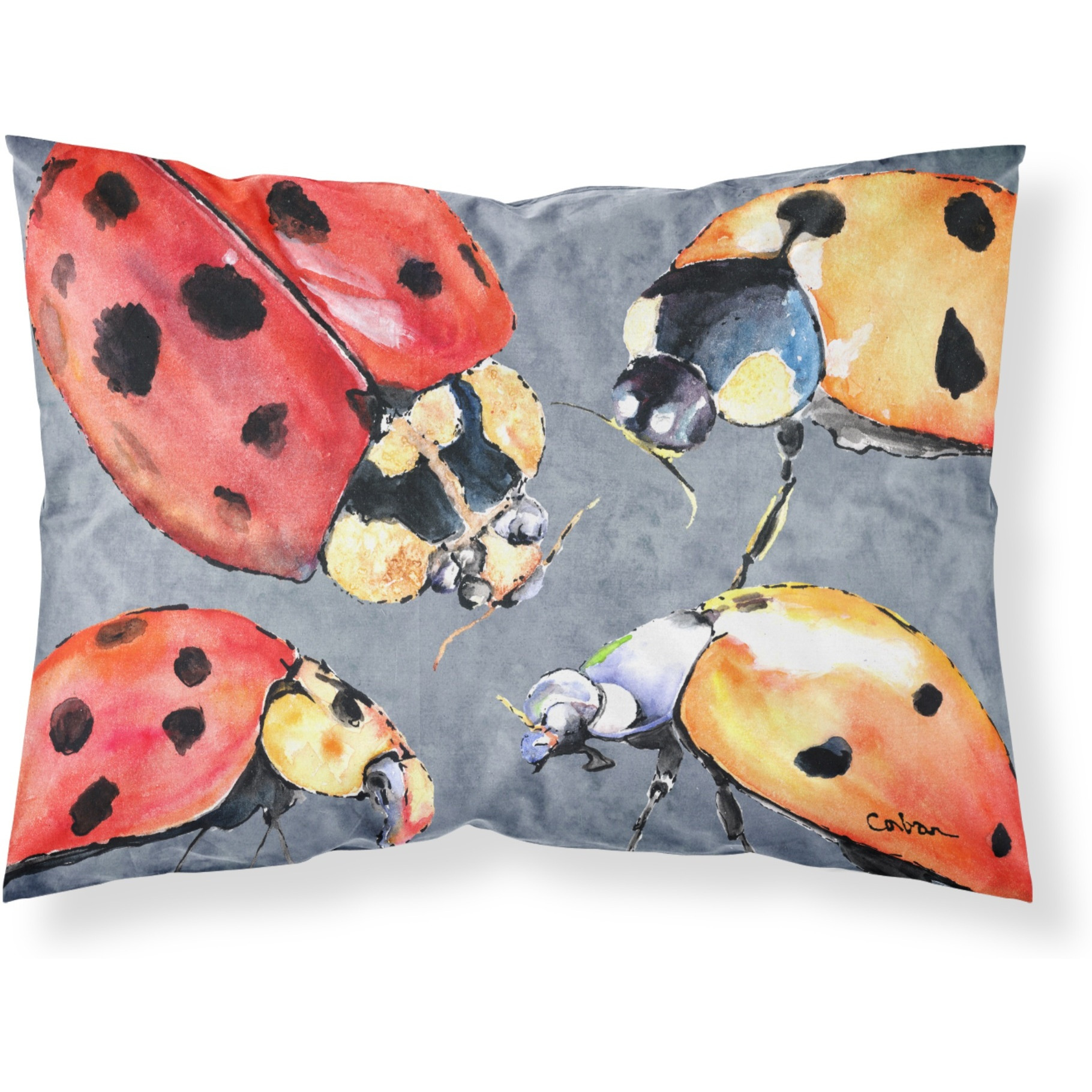 &quotCaroline's Treasures 8876PILLOWCASE Lady Bug Multiple Moisture Wicking Fabric Standard Pillowcase, Large, Multicolor"