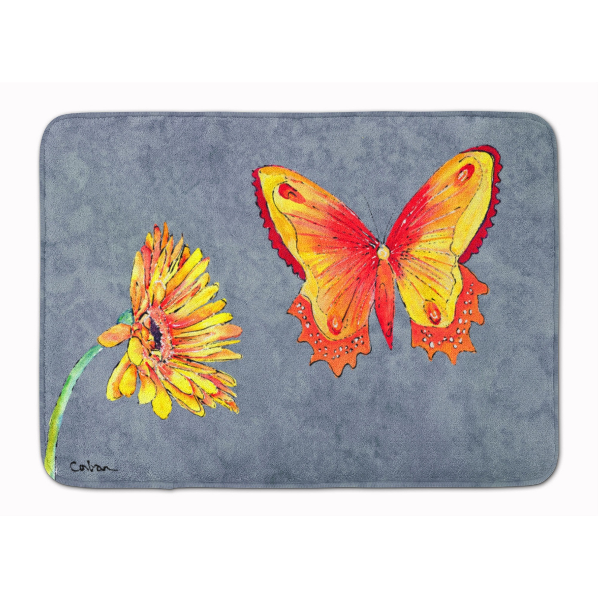 &quotCaroline's Treasures Gerber Daisy and Buttefly Floor Mat, 19"" x 27"", Multicolor"