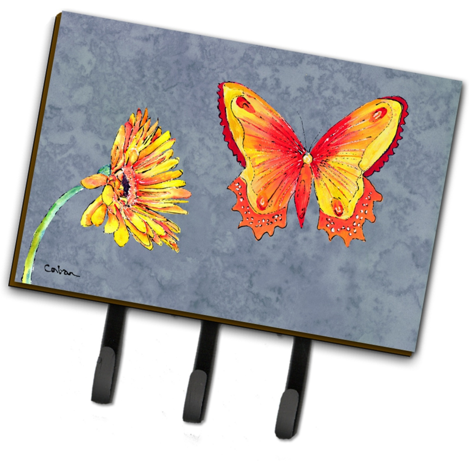&quotCaroline's Treasures 8877TH68 Gerber Daisy and Butterfly Leash or Key Holder, Large, Multicolor"