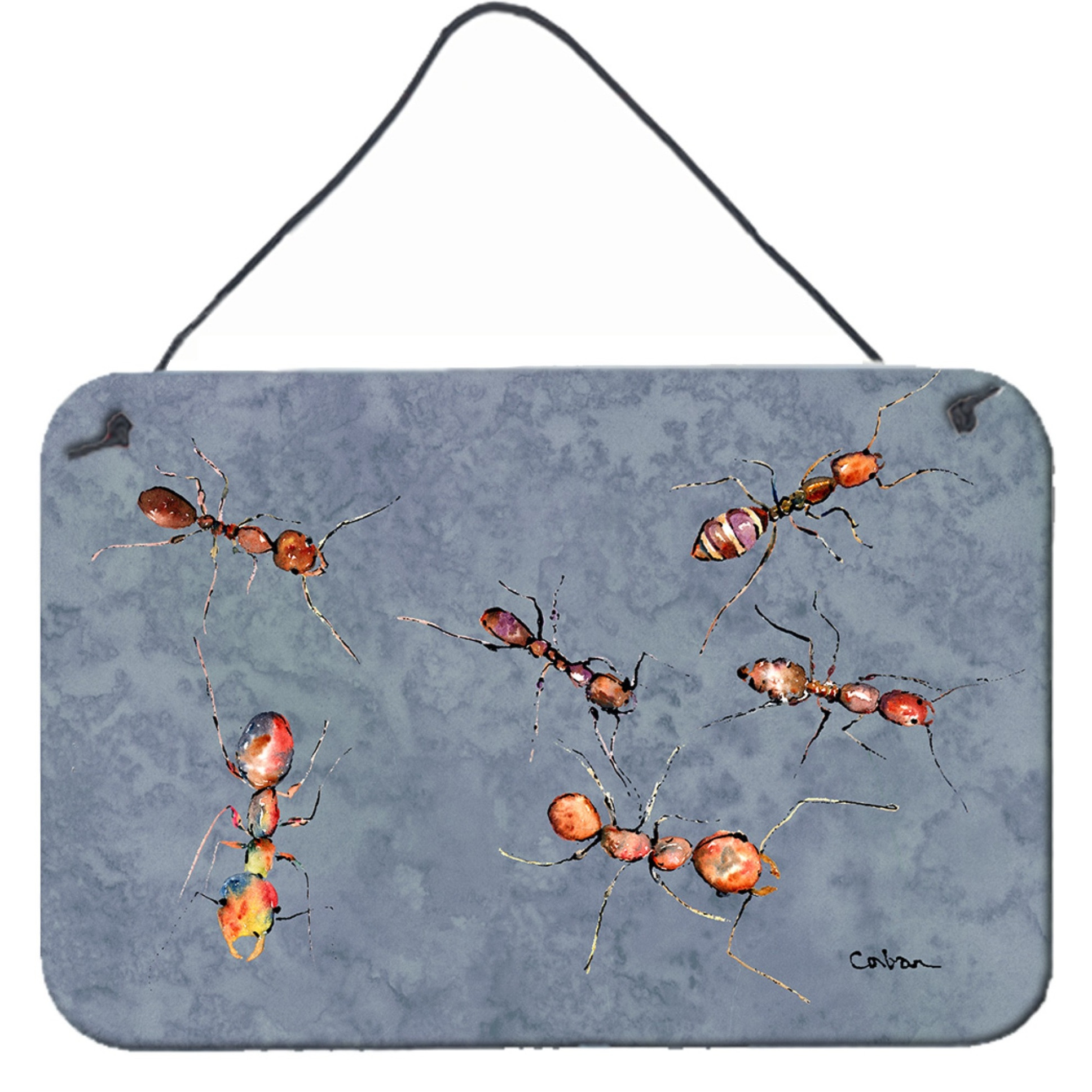 &quotCaroline's Treasures Ants Aluminum Metal Wall or Door Hanging Prints, 8 x 12"", Multicolor"