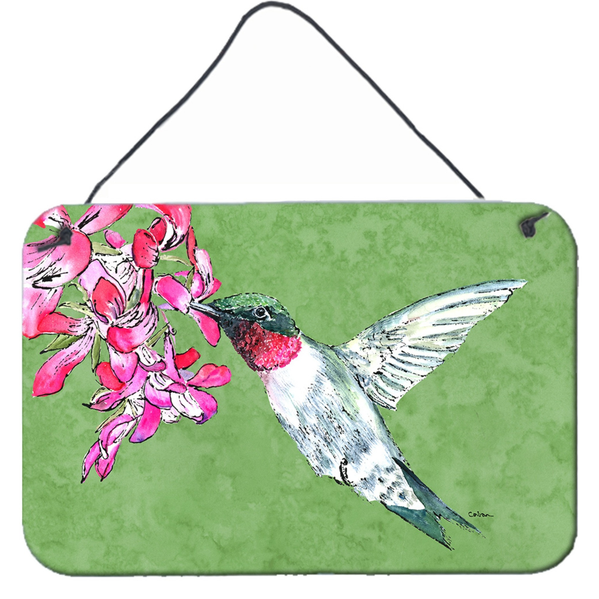 &quotCaroline's Treasures Hummingbird Aluminum Metal Wall or Door Hanging Prints, 8 x 12"""