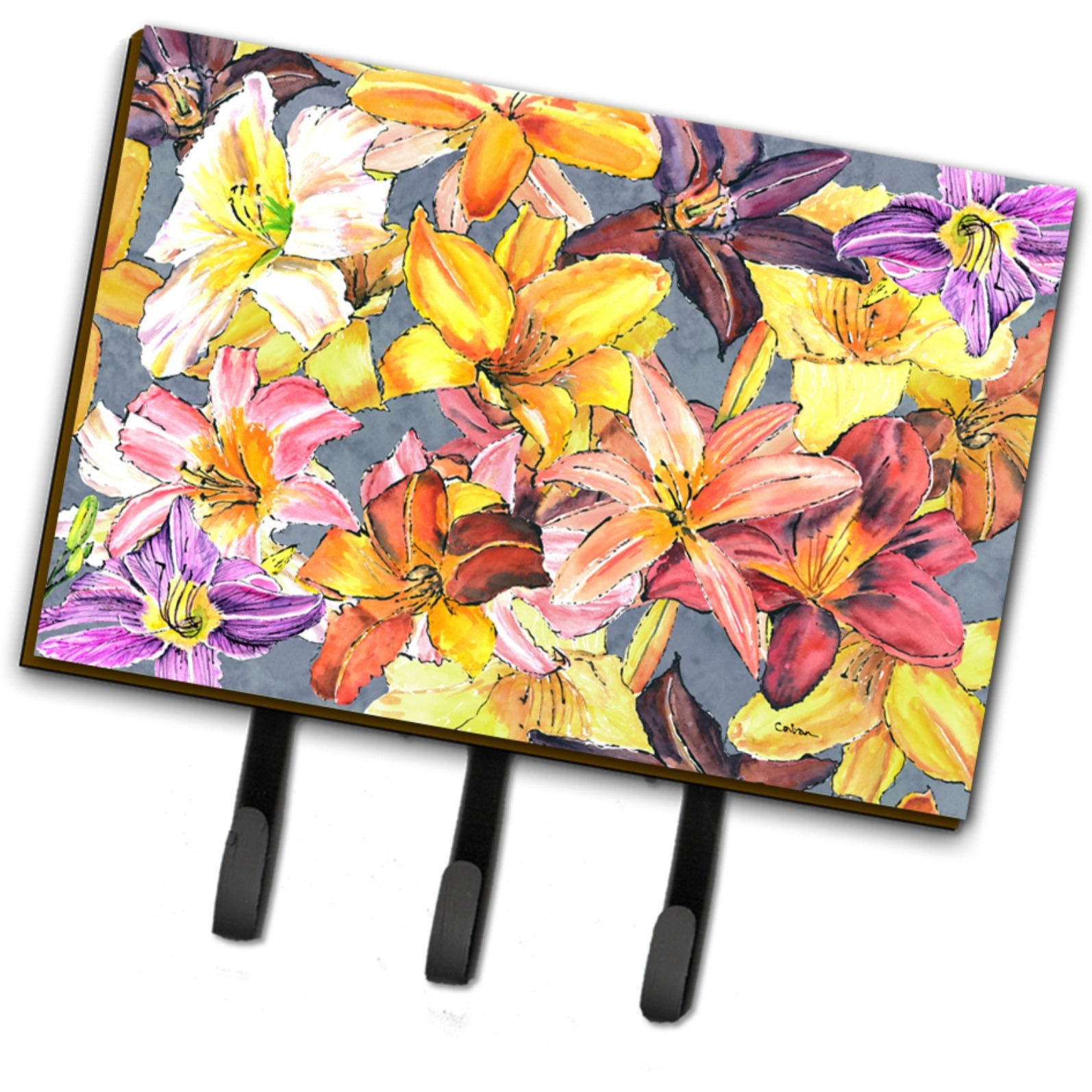 &quotCaroline's Treasures 8892TH68 Day Lilies Leash or Key Holder, Large, Multicolor"