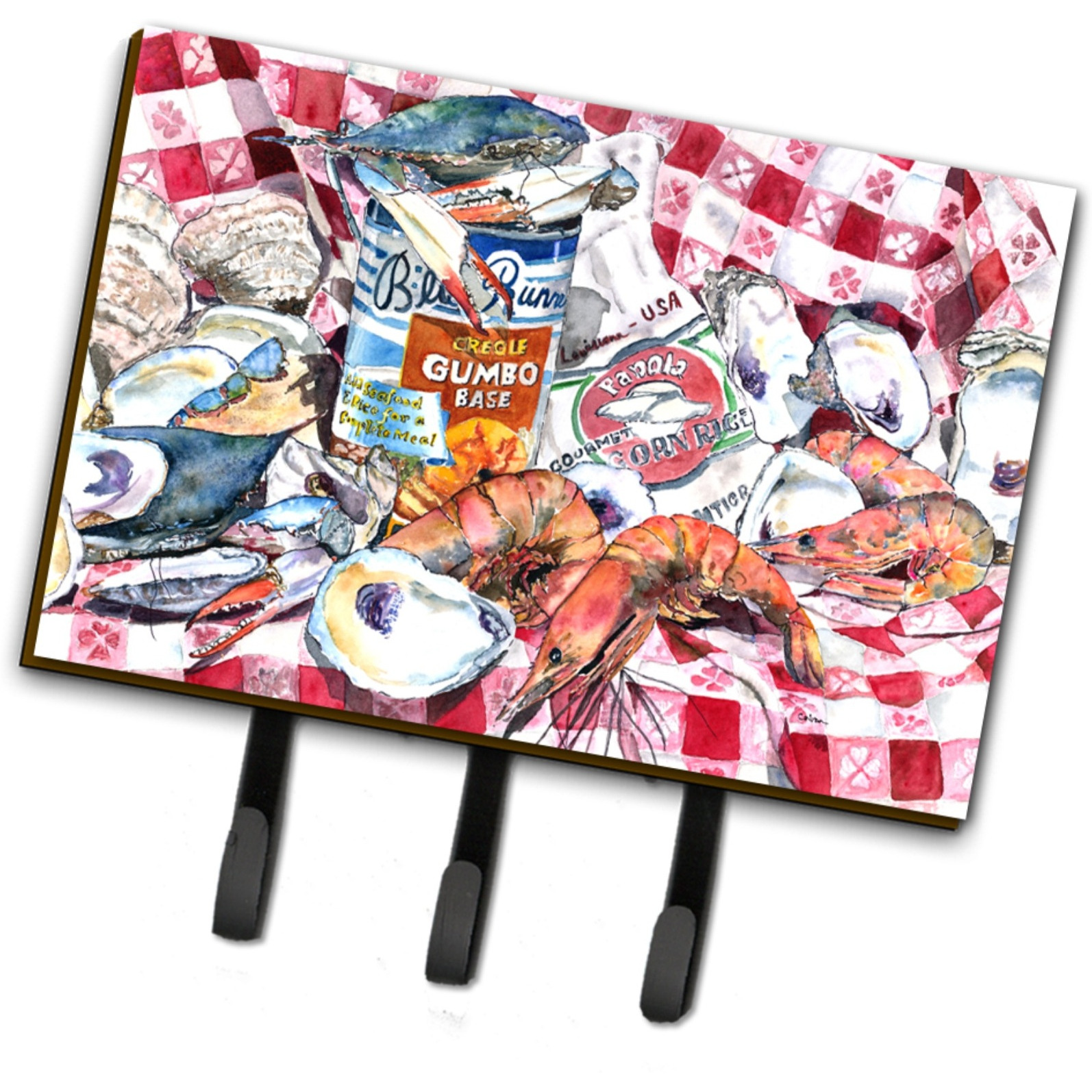 &quotCaroline's Treasures 8894TH68 Blue Runner Gumbo Recipe Leash or Key Holder, Large, Multicolor"
