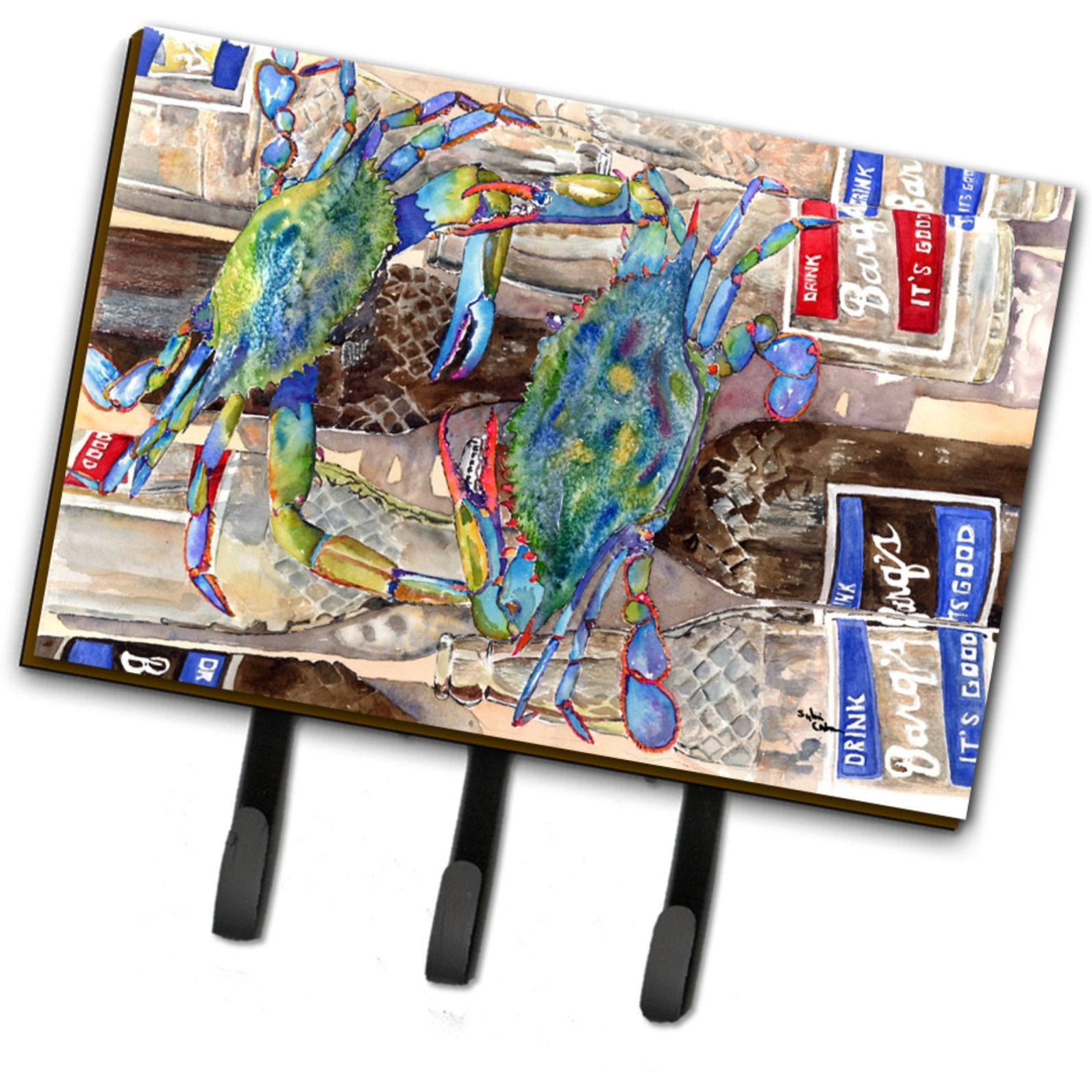 &quotCaroline's Treasures 8914TH68 Blue Crabby Bottles of Barqs Root Beer Leash or Key Holder, Large, Multicolor"