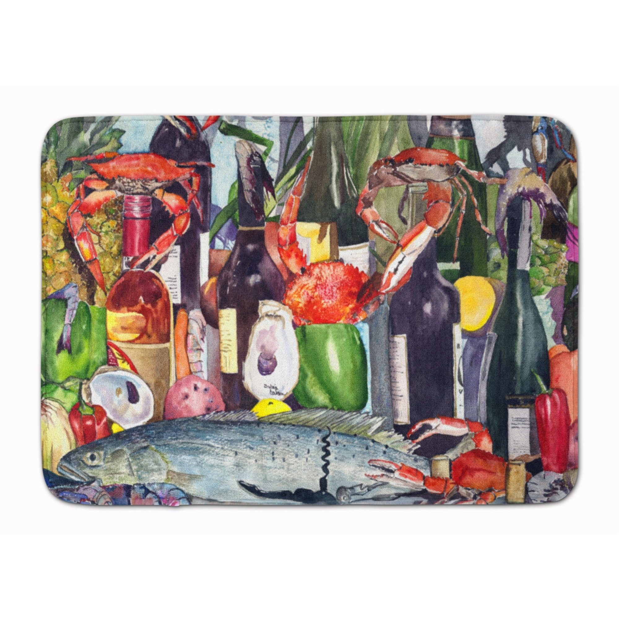 &quotCaroline's Treasures Wine and Speckled Trout Floor Mat, 19"" x 27"", Multicolor"