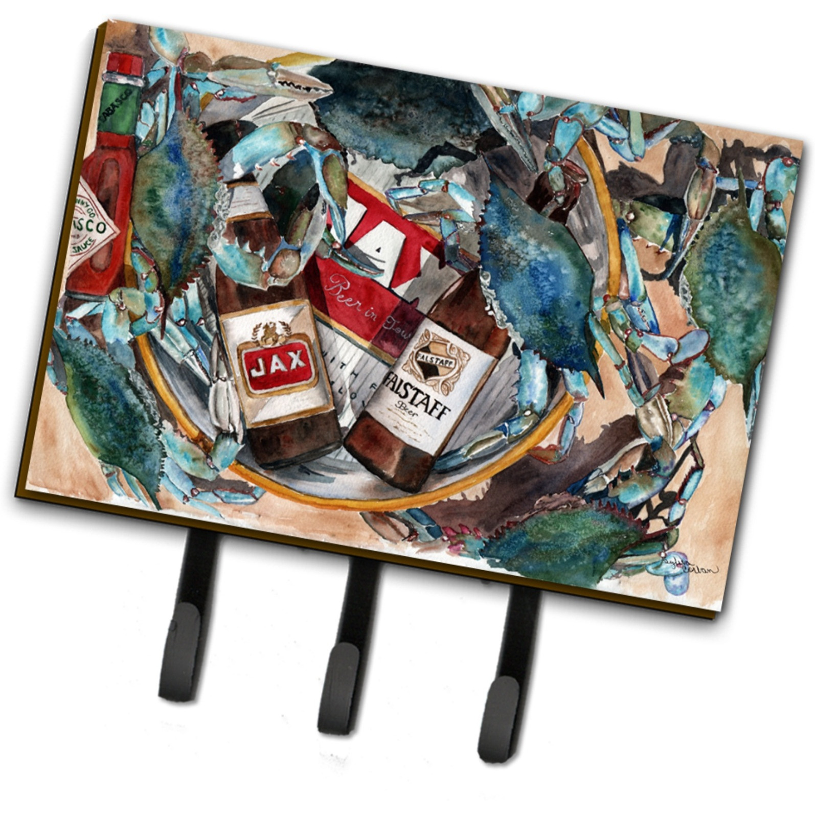 &quotCaroline's Treasures 8919TH68 New Orleans Beers and Crabs Leash or Key Holder, Large, Multicolor"