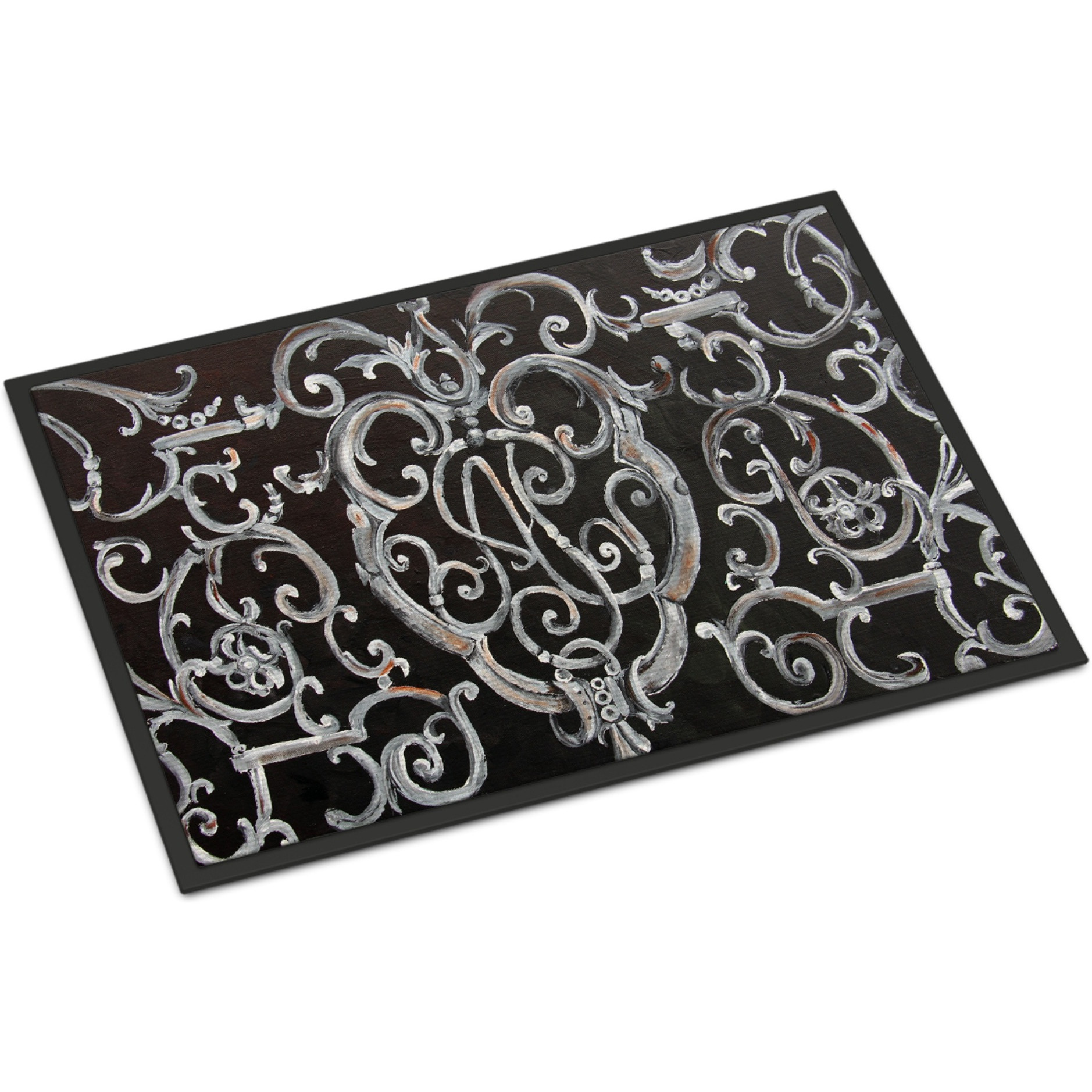 &quotCaroline's Treasures 8927MAT Ironwork Fence Indoor or Outdoor Mat, 18 x 27"", Multicolor"