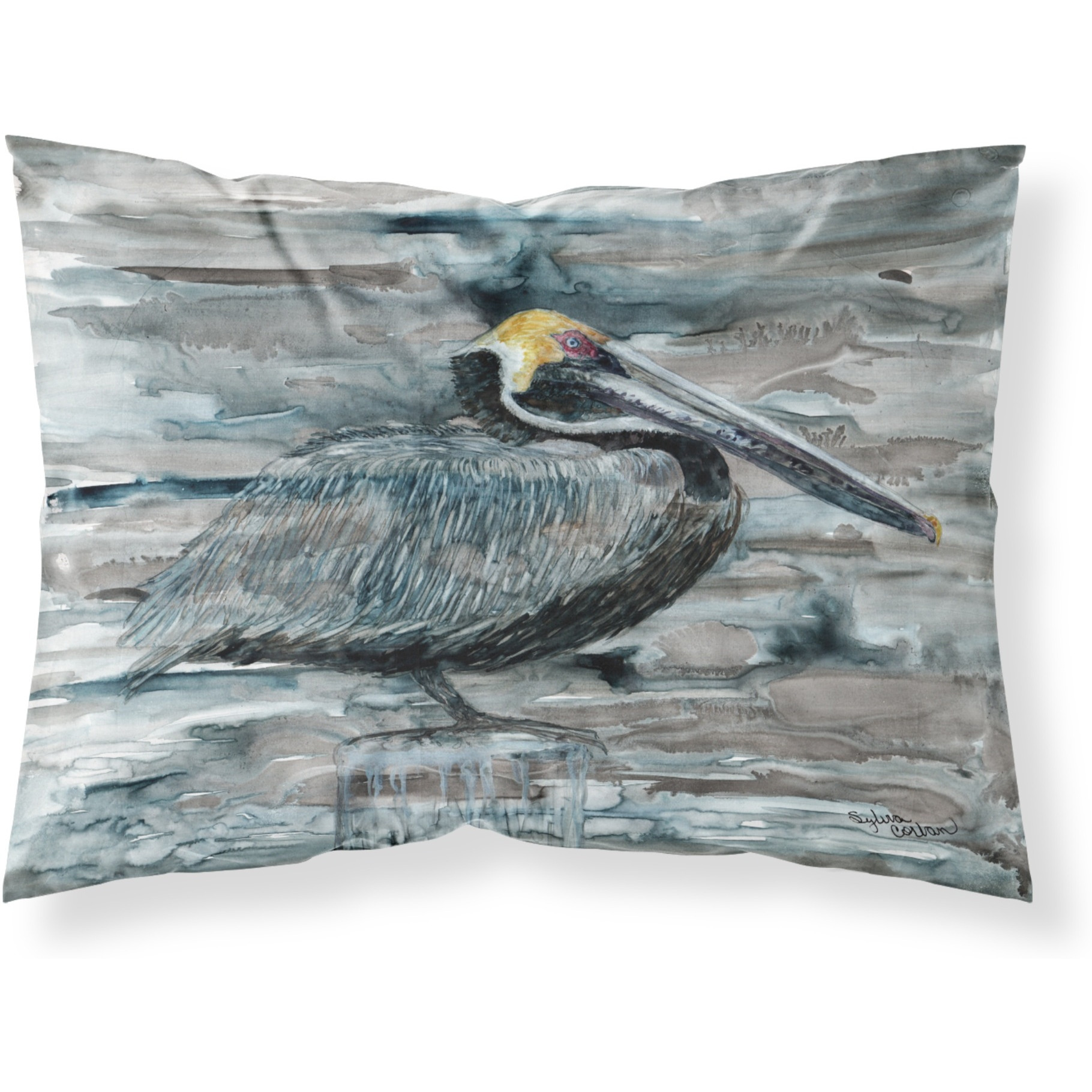 &quotCaroline's Treasures 8946PILLOWCASE Pelican In Grey Fabric Standard Pillowcase, Large, Multicolor"