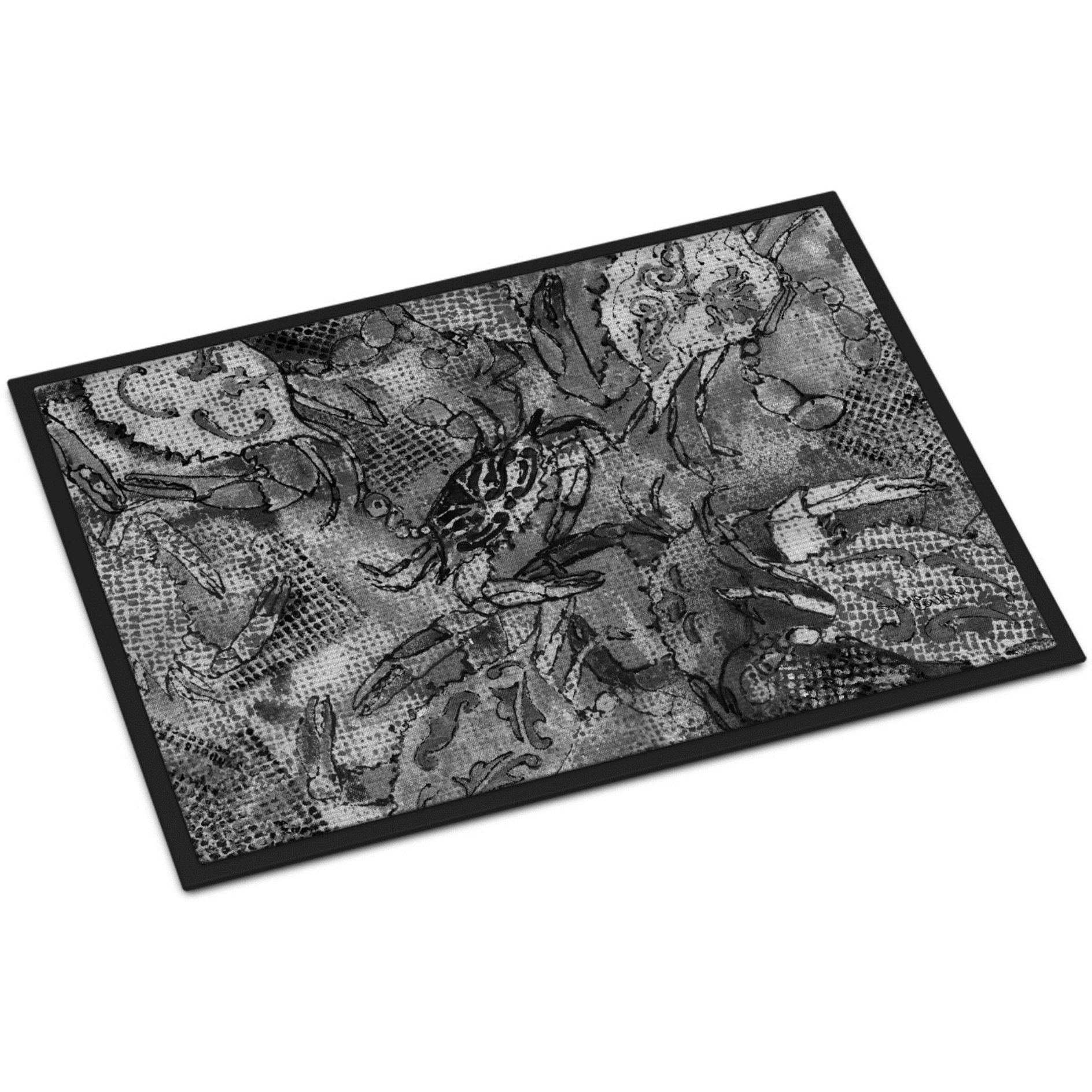 &quotCaroline's Treasures 8953MAT Grey Canvas Abstract Crabs Indoor or Outdoor Mat, 18 x 27"", Multicolor"