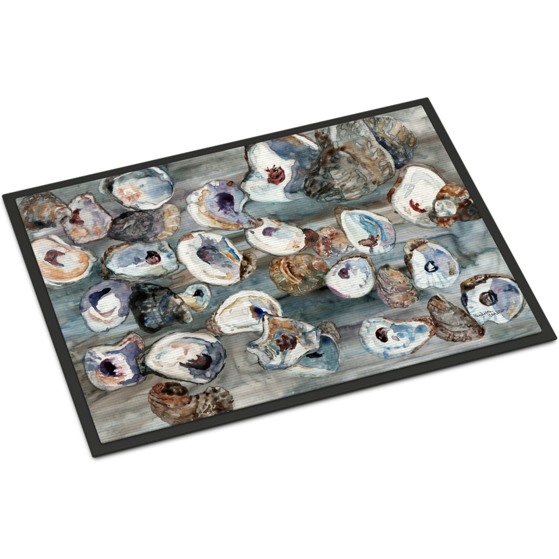&quotCaroline's Treasures 8957MAT Bunch of Oysters Indoor or Outdoor Mat, 18 x 27"", Multicolor"