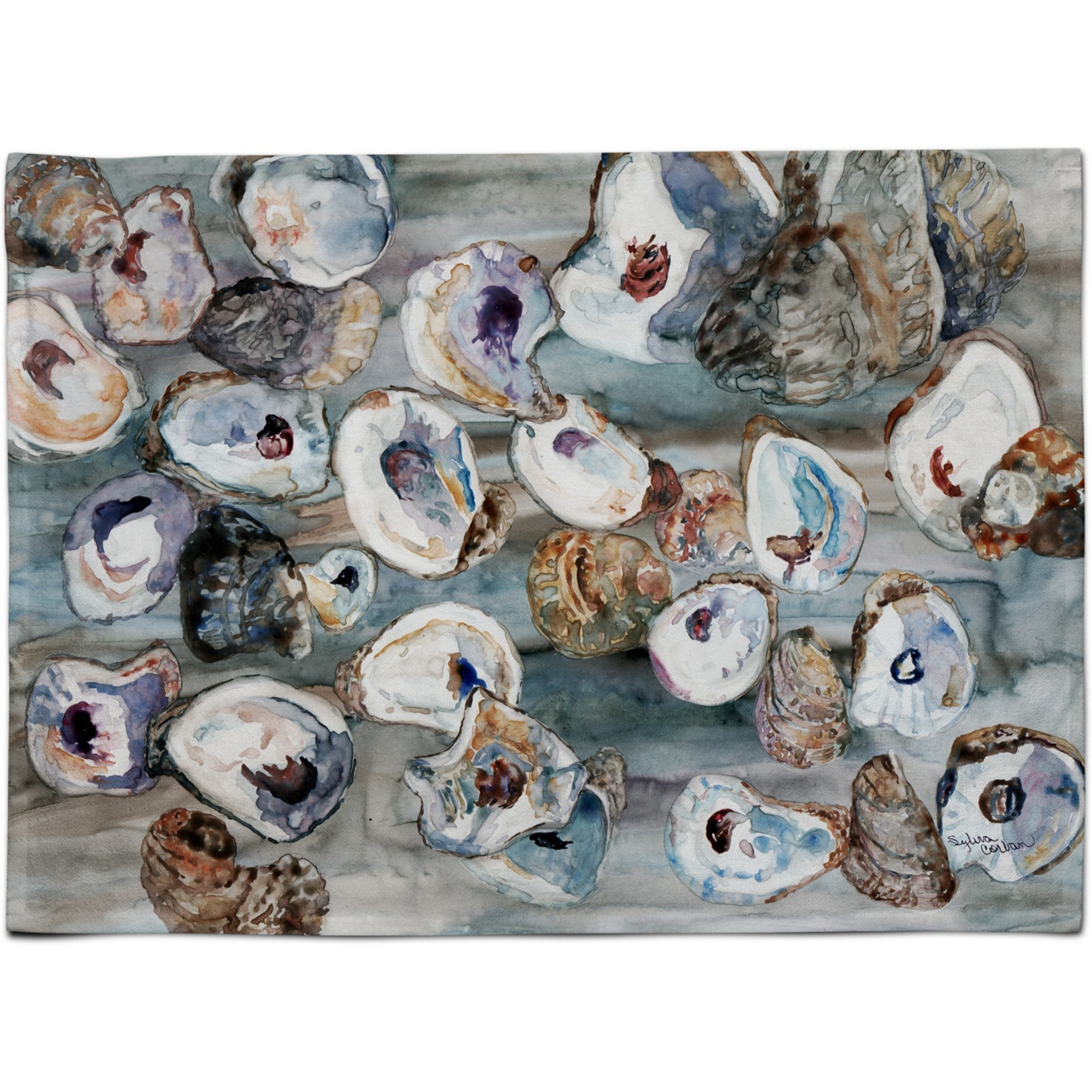 &quotCaroline's Treasures 8957PLMT Bunch Of Oysters Fabric Placemat, Multicolor"