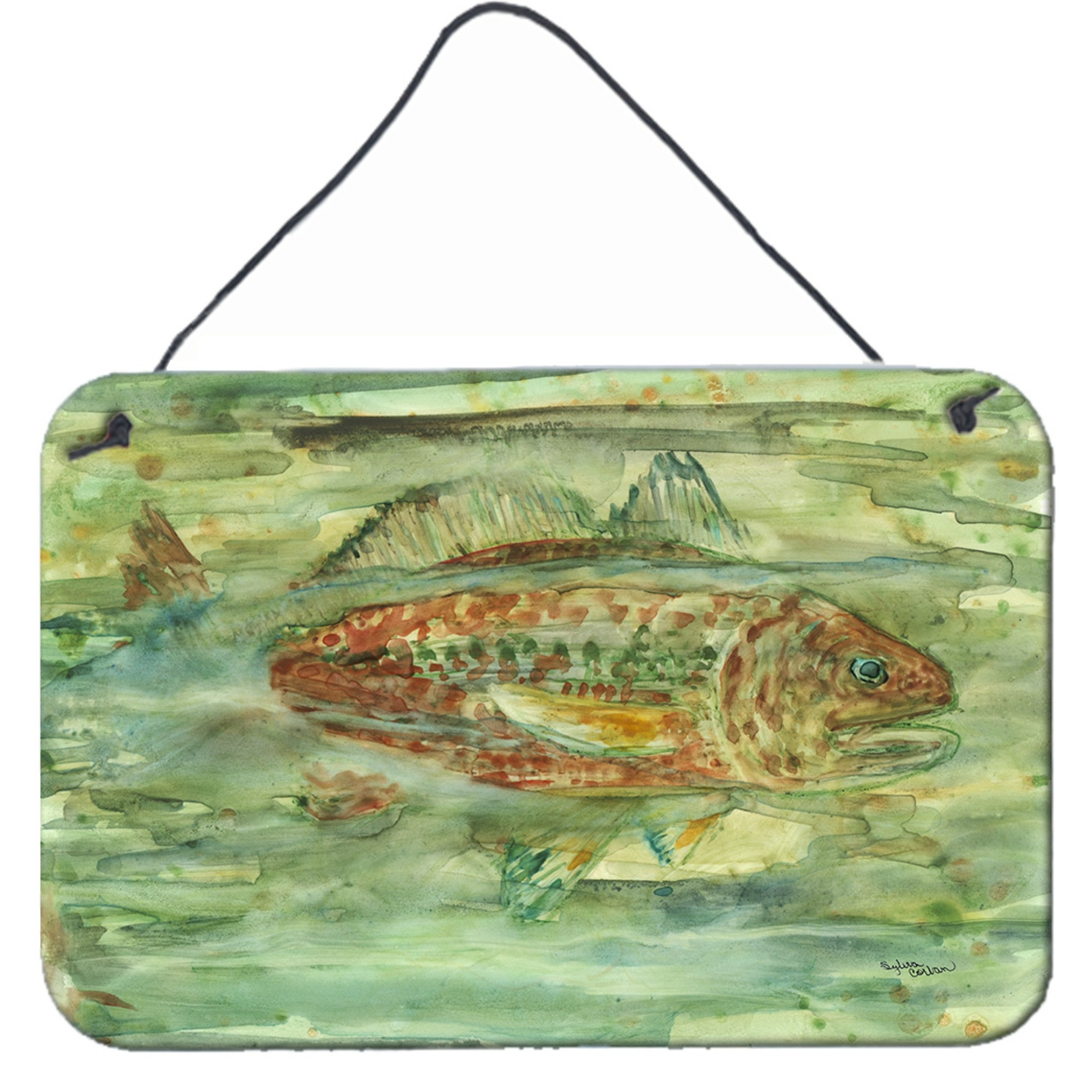 &quotCaroline's Treasures Abstract Red Fish Wall or Door Hanging Prints 8960DS812, 8"&quotH x 12"&quotW, Multicolor"