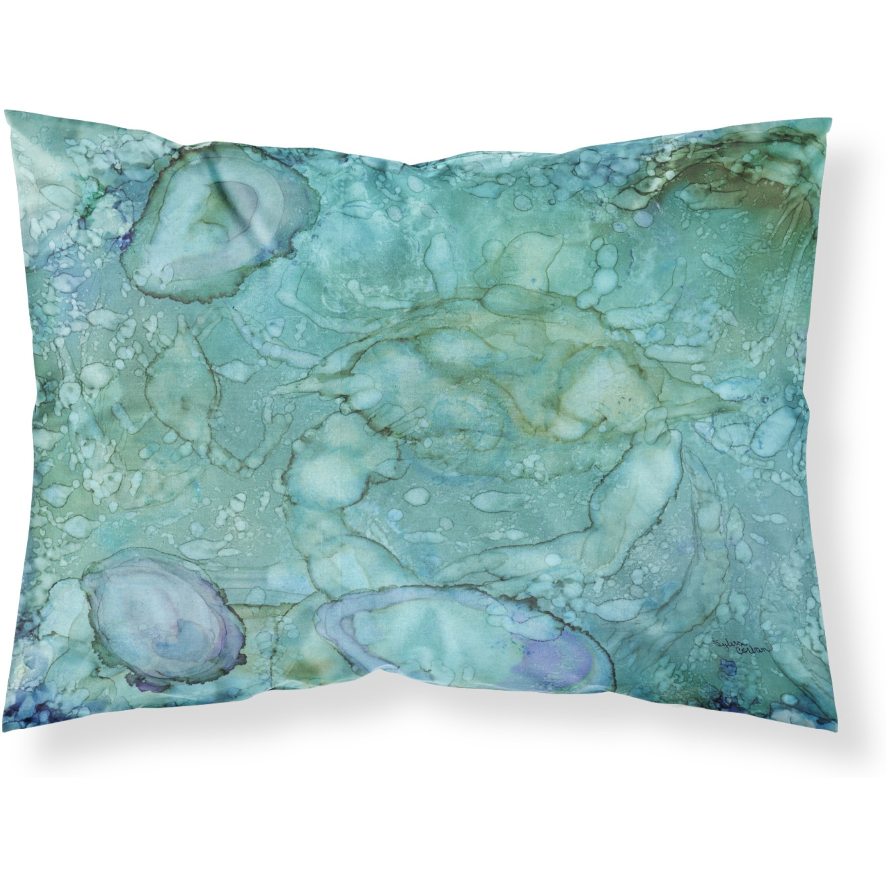 &quotCaroline's Treasures "" Abstract Crabs and Oysters"" Printed, Polyester Envelope Closure pillowcase, Standard, Multicolor"