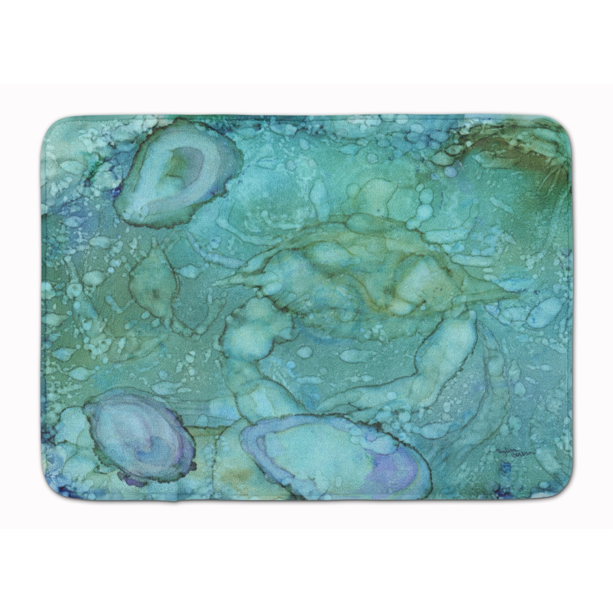 &quotCaroline's Treasures Abstract Crabs and Oysters Floor Mat, 19"" x 27"", Multicolor"