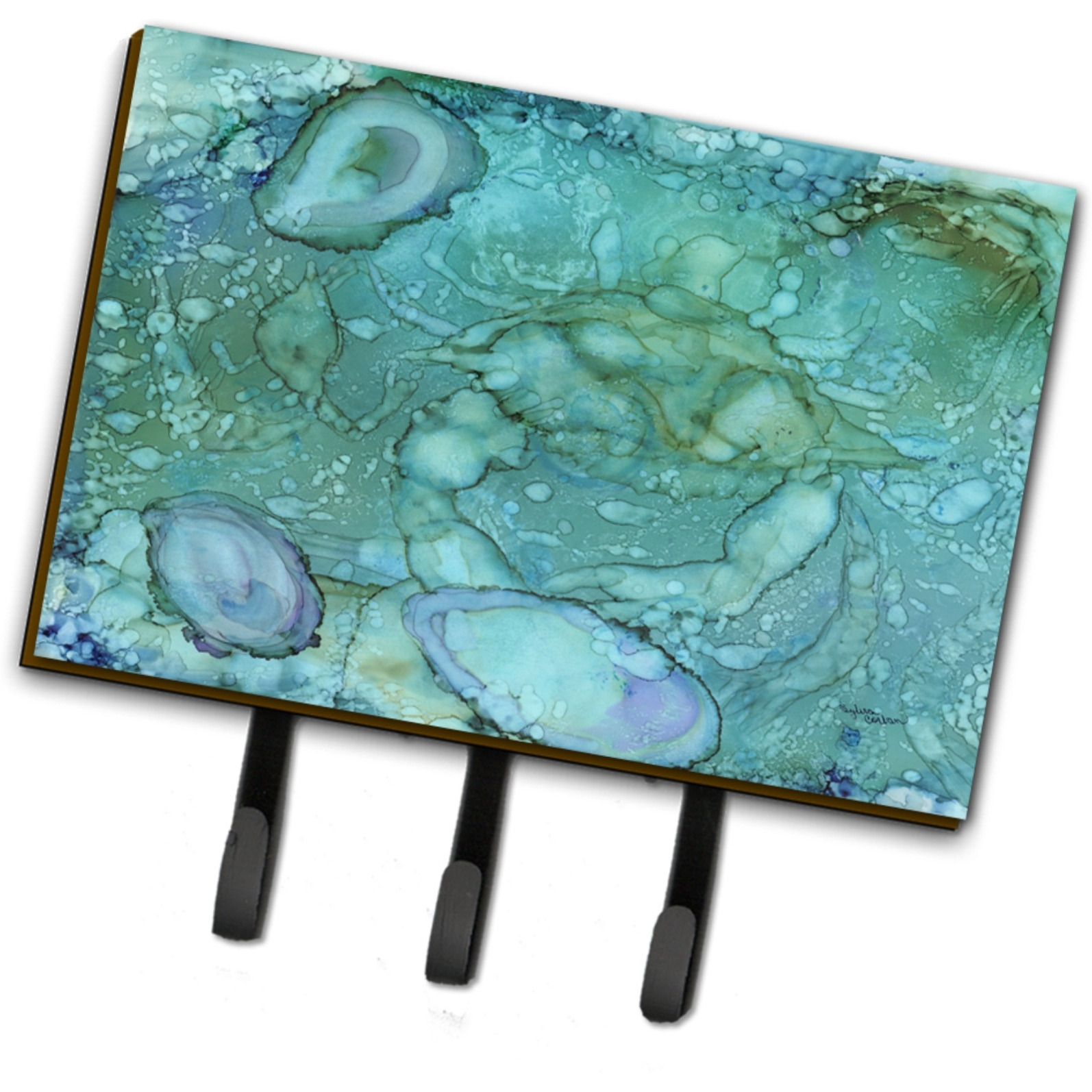 &quotCaroline's Treasures Abstract Crabs and Oysters Leash or Key Holder 8963TH68, Triple, Multicolor"