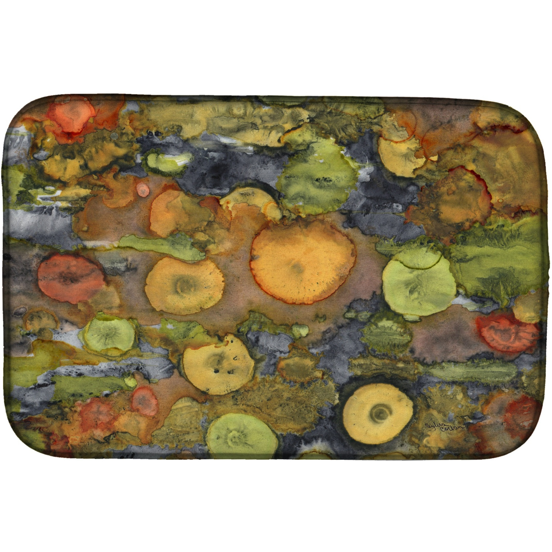 &quotCaroline's Treasures Abstract with Mother Earth Dish Drying Mat, 14"" x 21"", Multicolor"