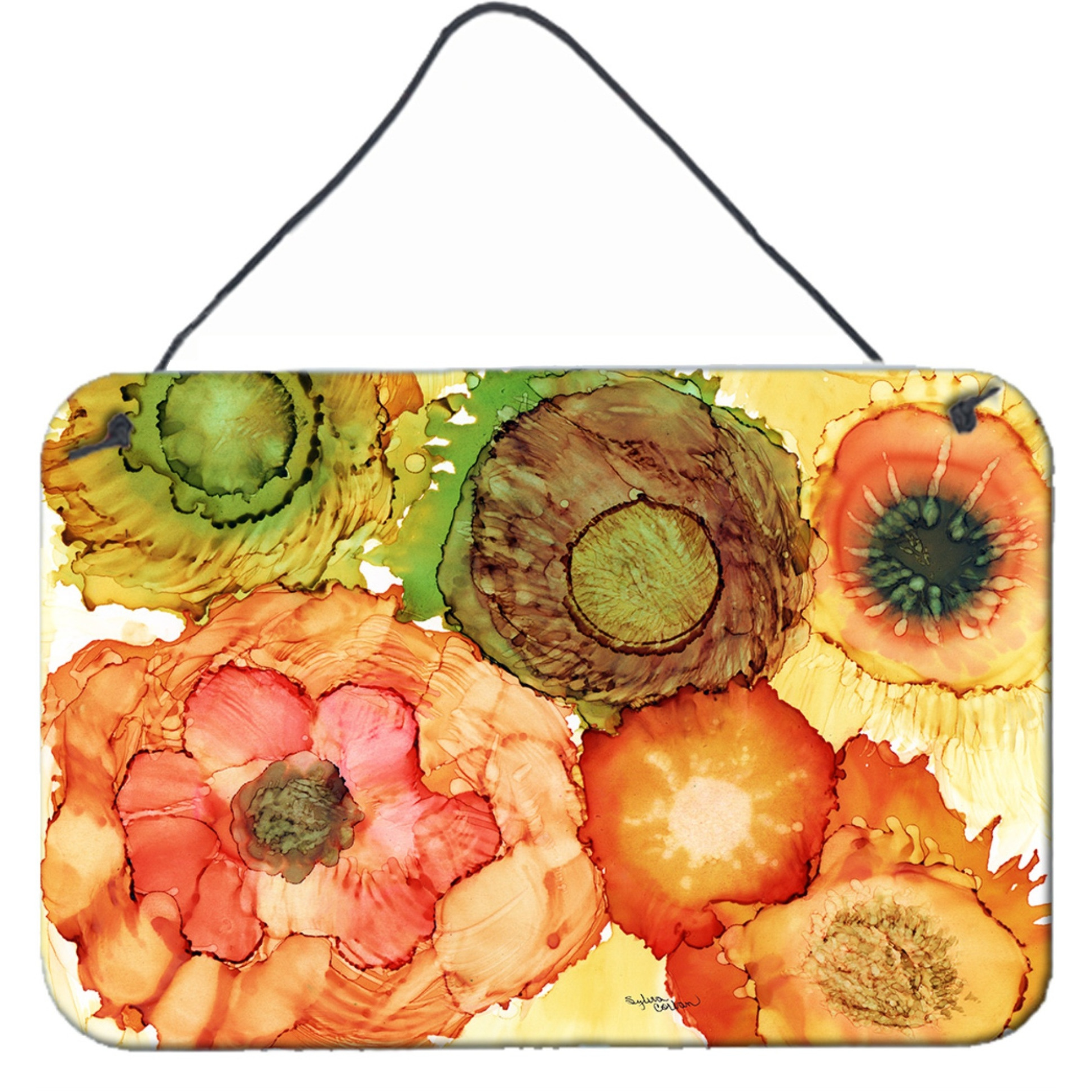 &quotCaroline's Treasures Abstract Flowers Blossoms Wall or Door Hanging Prints 8970DS812, 8"&quotH x 12"&quotW, Multicolor"