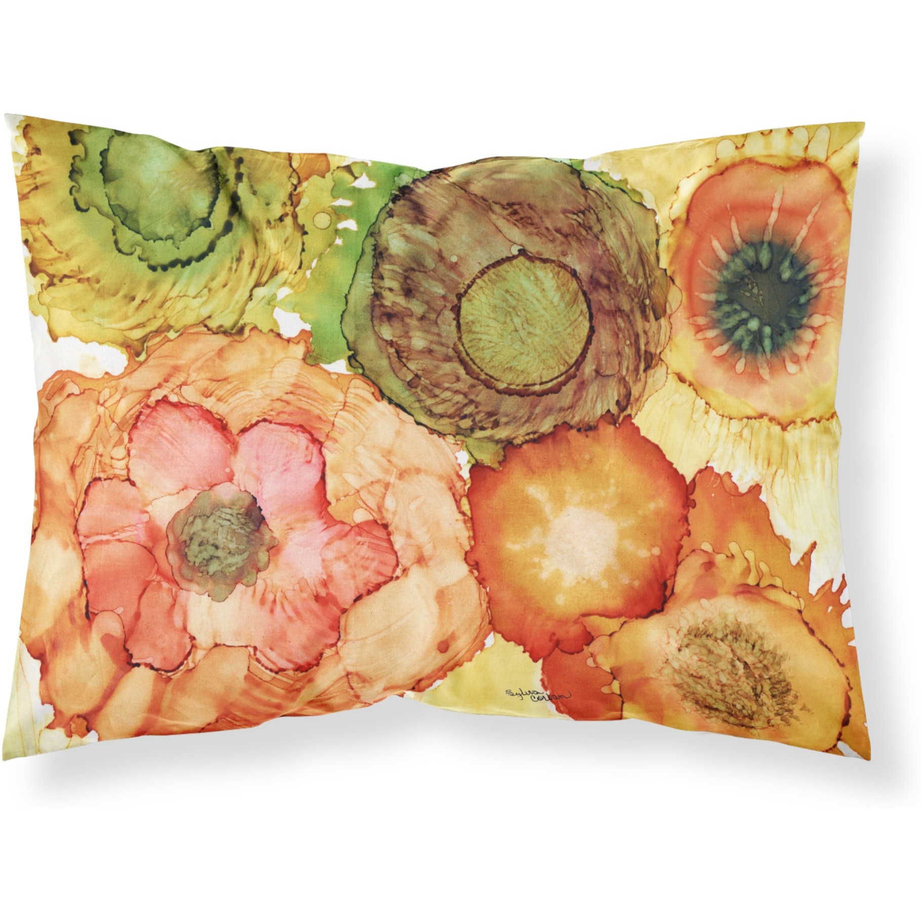 &quotCaroline's Treasures Abstract Flowers Blossoms Fabric Standard Pillowcase 8970PILLOWCASE, Multicolor"