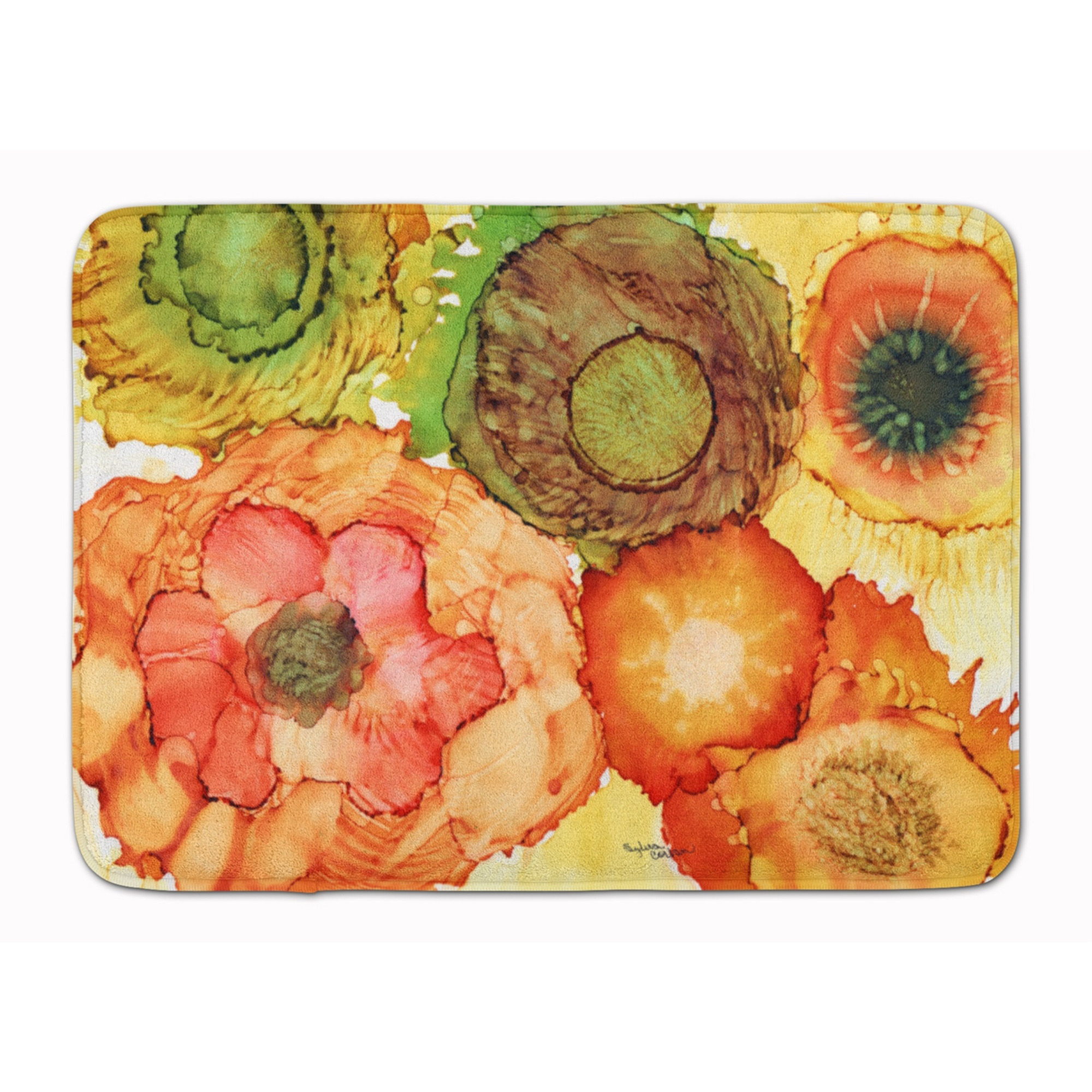 &quotCaroline's Treasures Abstract Flowers Blossoms Floor Mat, 19"" x 27"", Multicolor"