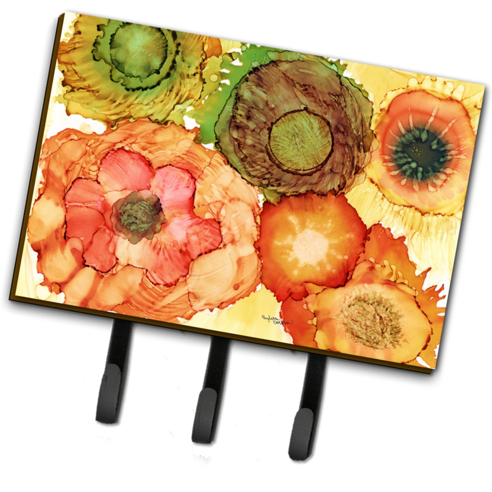 &quotCaroline's Treasures Abstract Flowers Blossoms Leash or Key Holder 8970TH68, Triple, Multicolor"