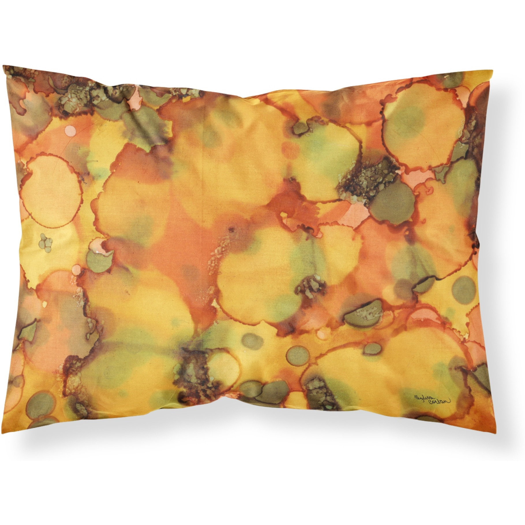 &quotCaroline's Treasures Abstract in Orange and Greens Fabric Standard Pillowcase 8976PILLOWCASE, Multicolor"