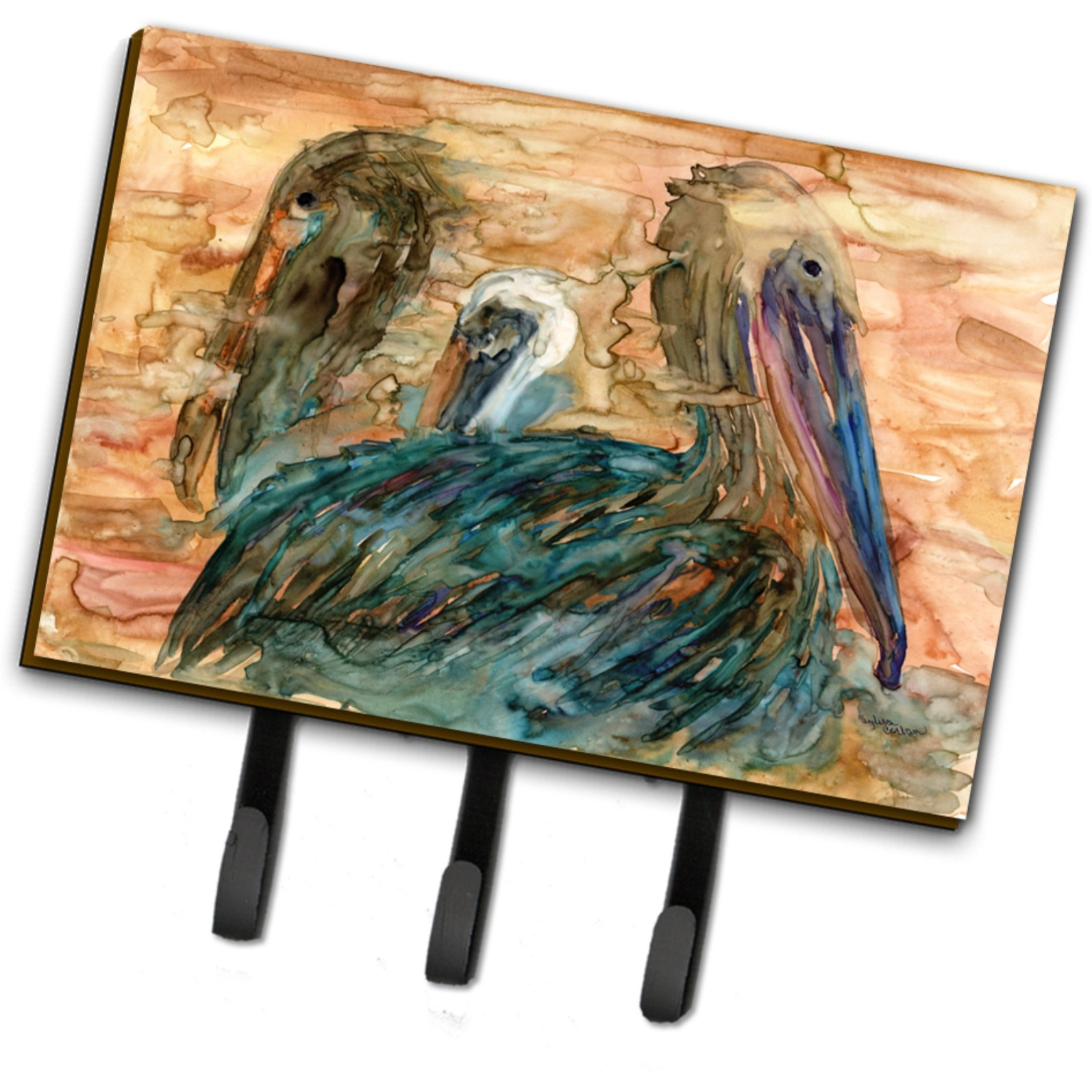 &quotCaroline's Treasures Abstract Pelicans Leash or Key Holder 8977TH68, Triple, Multicolor"