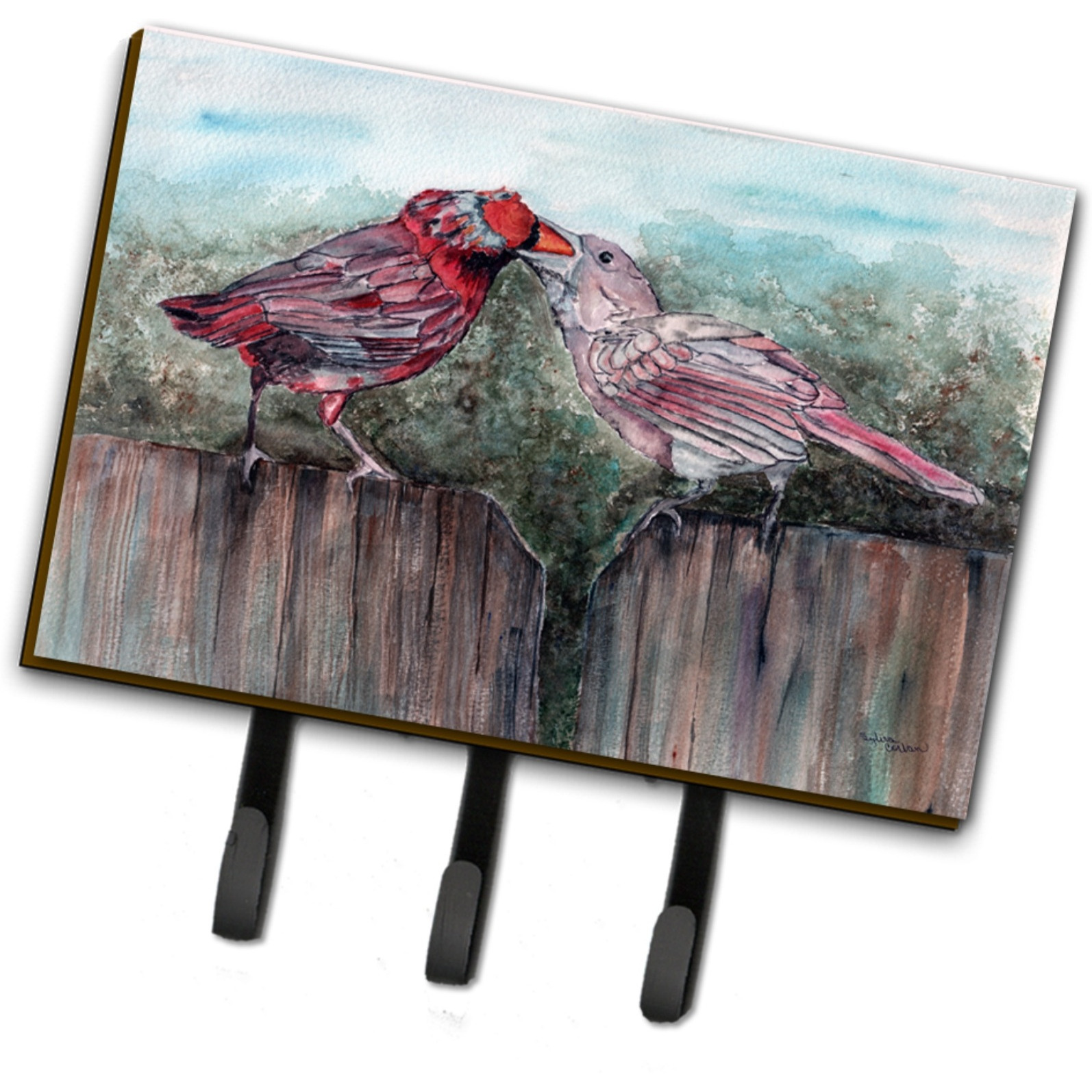 &quotCaroline's Treasures Red Bird Feeding Leash or Key Holder 8981TH68, Triple, Multicolor"