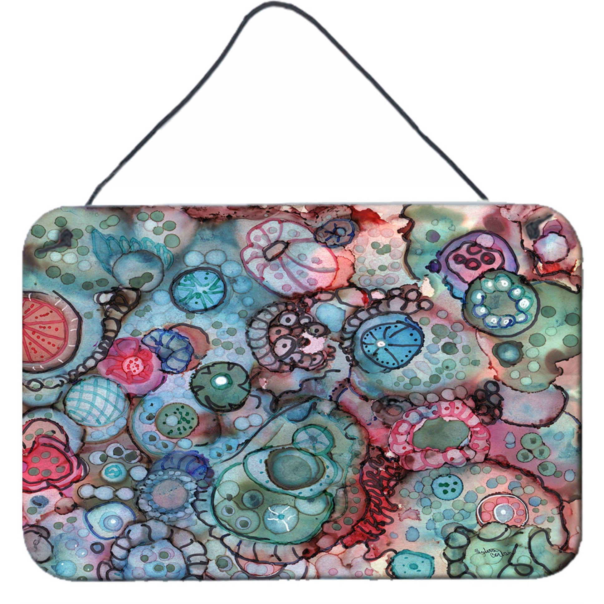 &quotCaroline's Treasures Abstract in Reds and Blues Wall or Door Hanging Prints 8982DS812, 8"&quotH x 12"&quotW, Multicolor"