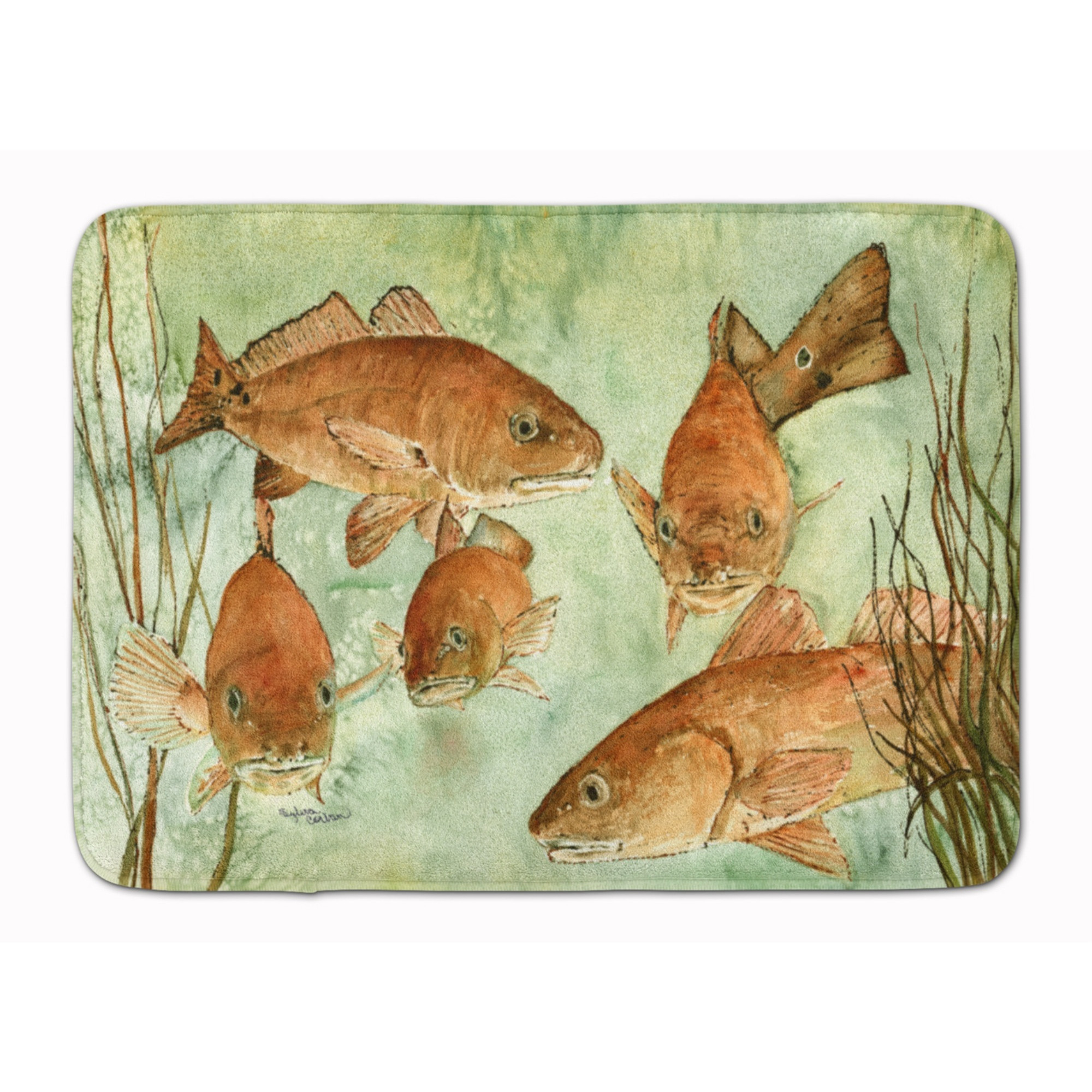 &quotCaroline's Treasures Red Fish Swim Floor Mat, 19"" x 27"", Multicolor"