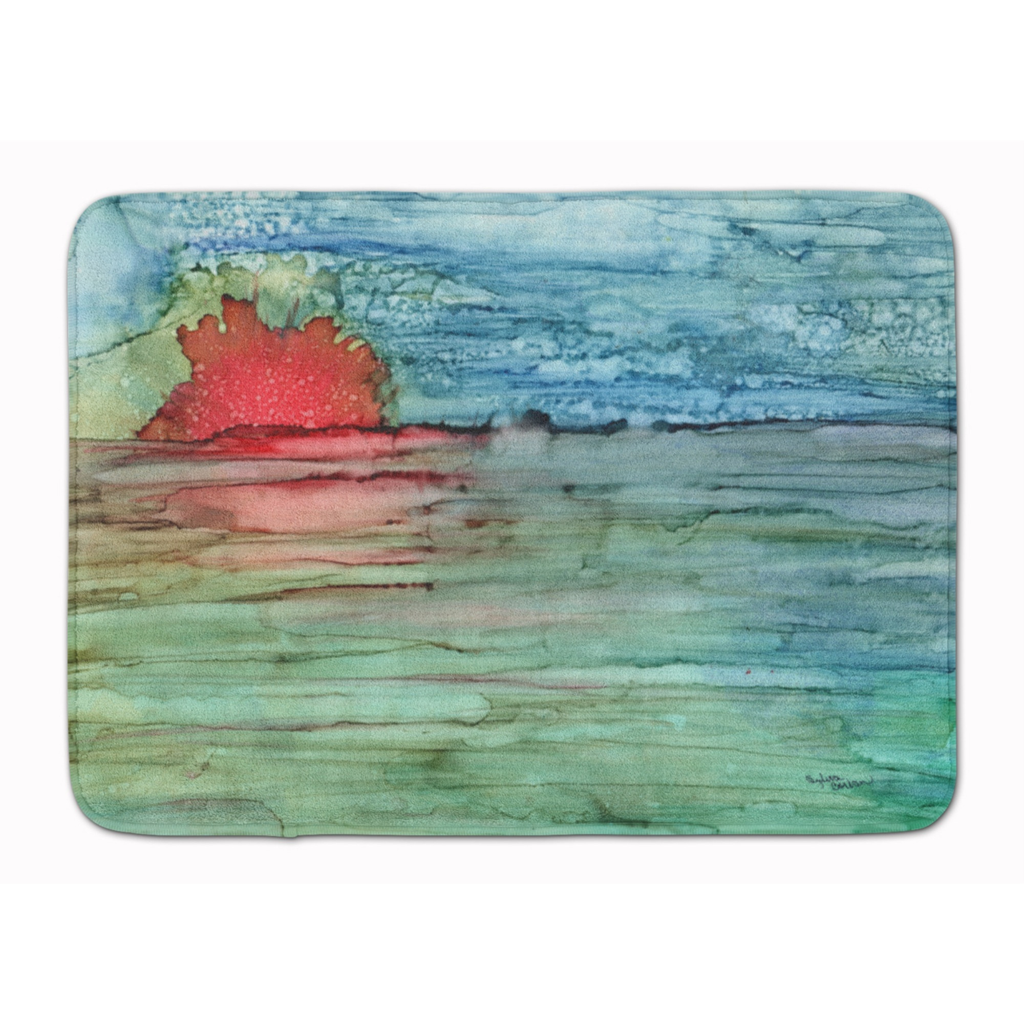 &quotCaroline's Treasures Abstract Sunset on the Water Floor Mat, 19"" x 27"", Multicolor"