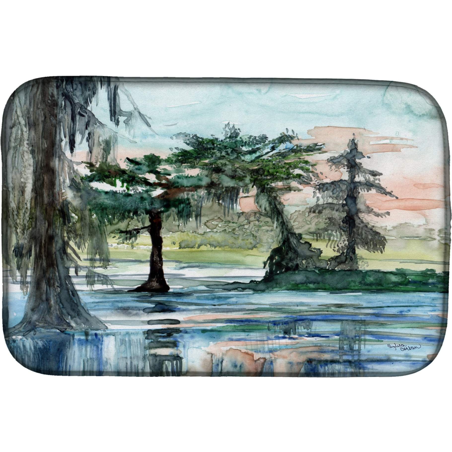 &quotCaroline's Treasures In The Swamp Dish Drying Mat, 14"" x 21"", Multicolor"