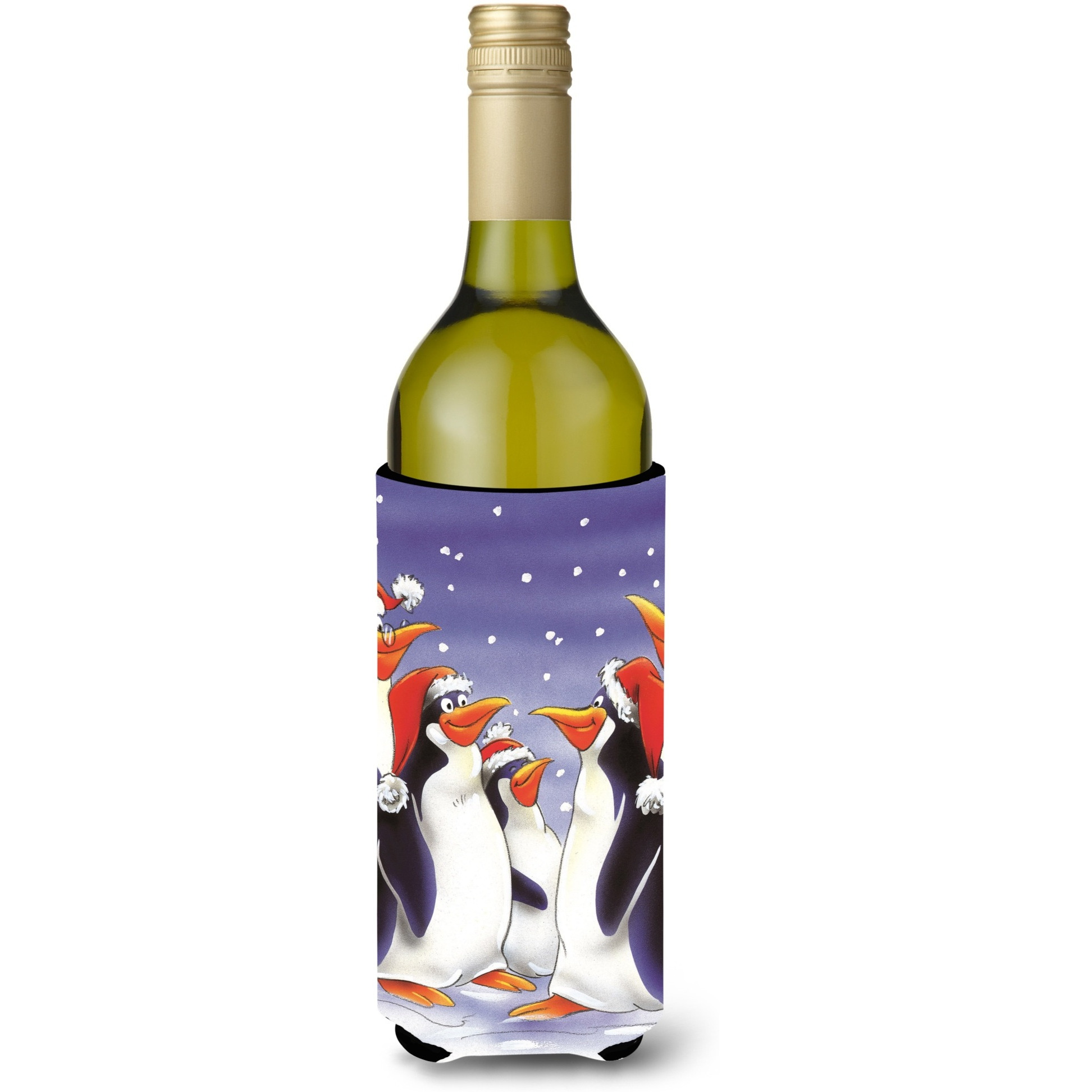 &quotCaroline's Treasures Holiday Penguins Wine Bottle Koozie Hugger, 750ml, Multicolor"