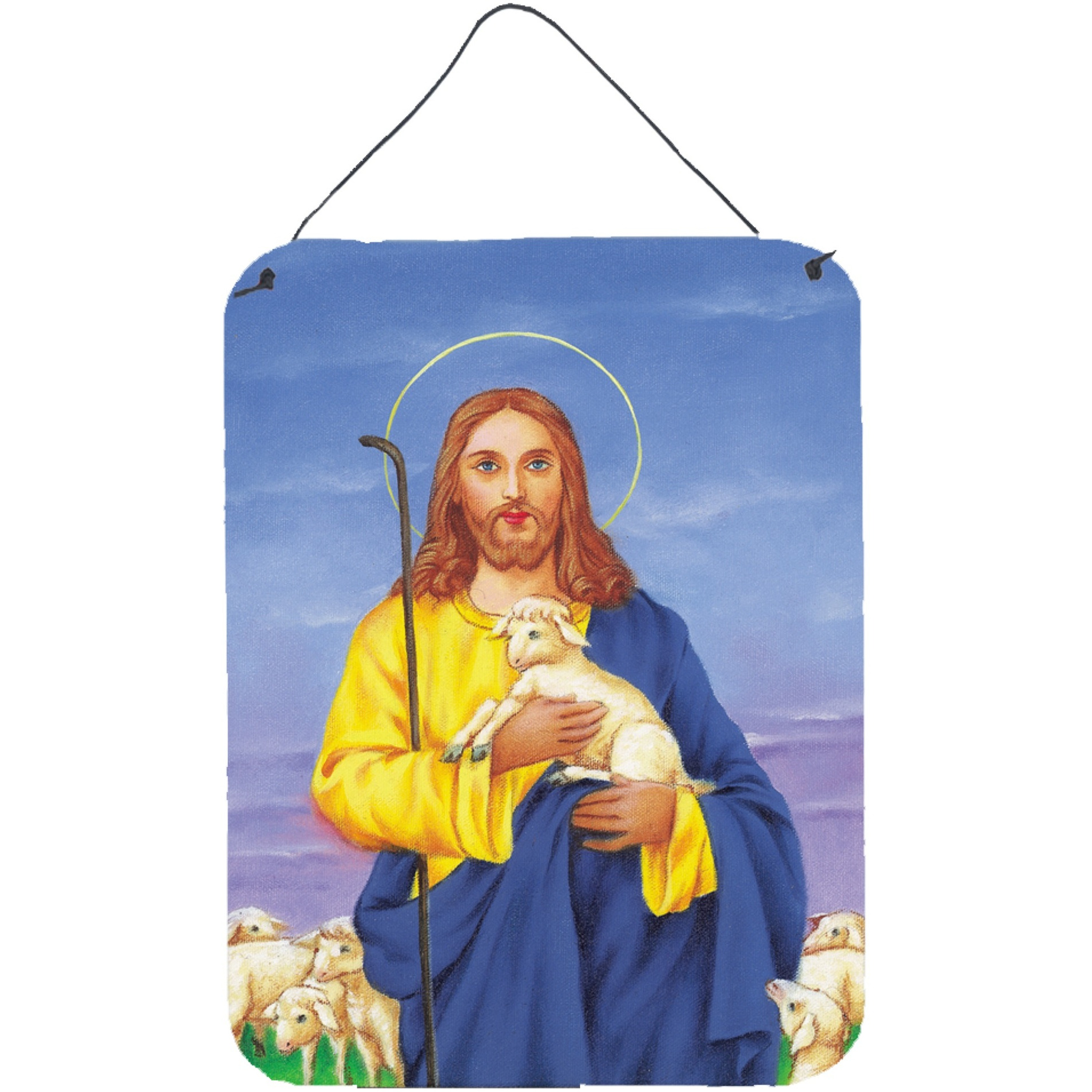 &quotCaroline's Treasures Jesus The Good Shepherd holding a lamb Wall or Door Hanging Prints AAH8215DS1216, 16HX12W, Multicolor"