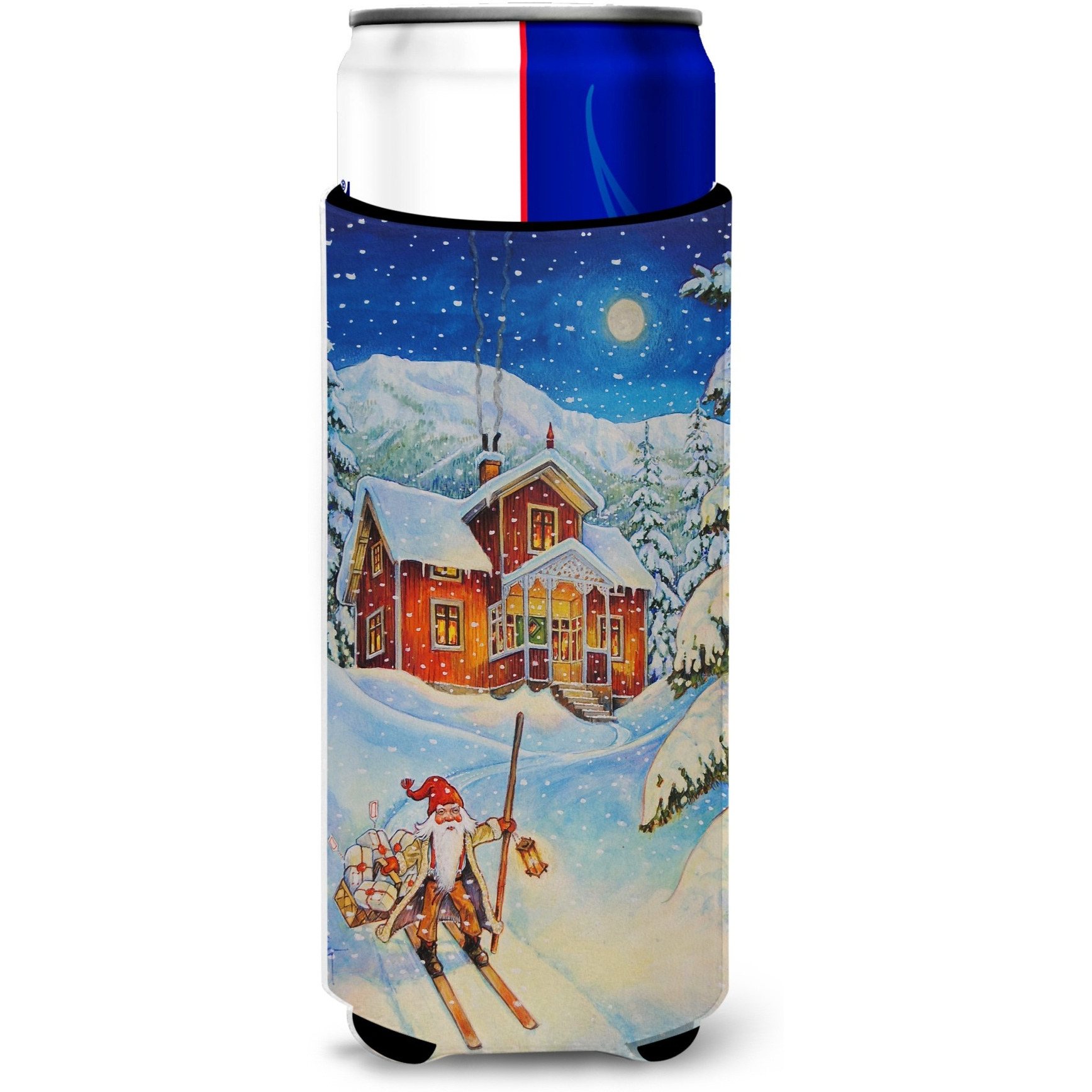 &quotCaroline's Treasures Christmas Gnome Headed Out Michelob Ultra Koozies for Slim Cans, Multicolor"