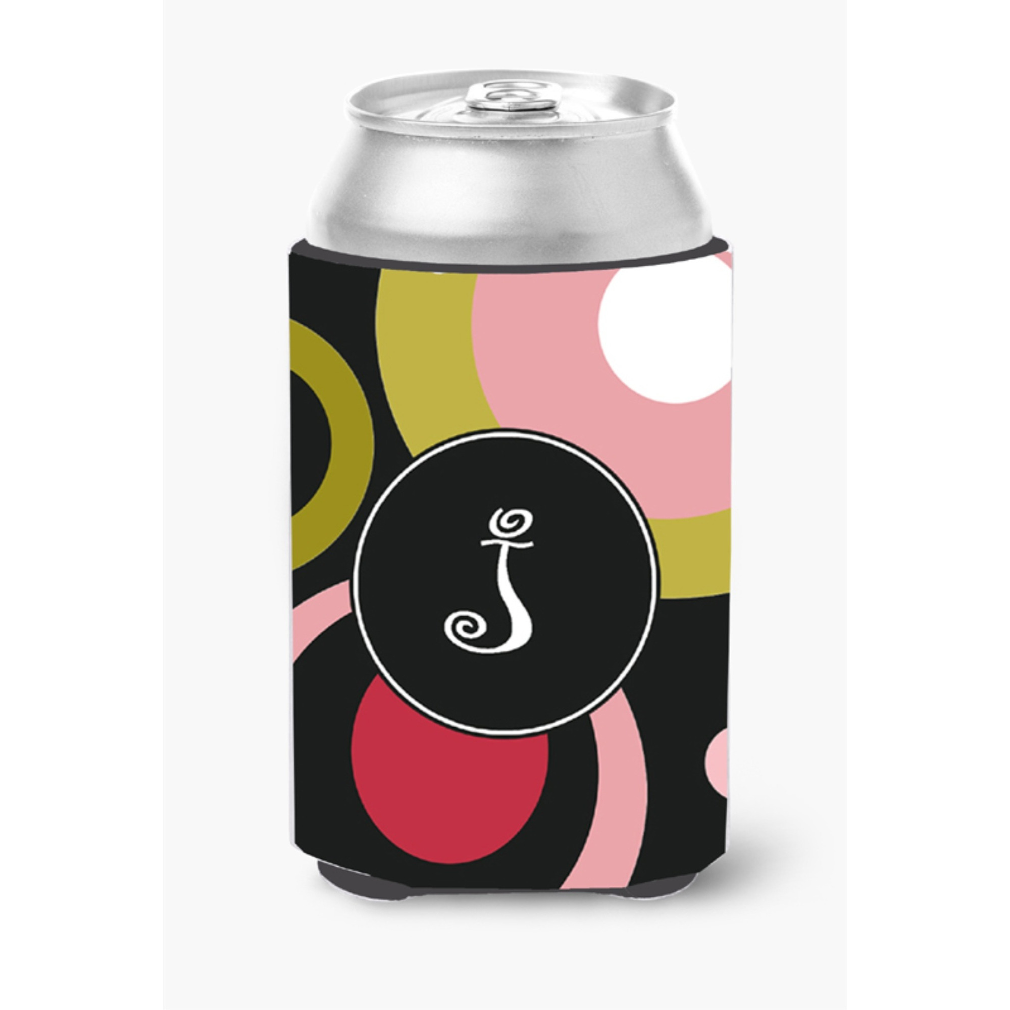 Monogram - Retro in Black Can or Bottle Beverage Insulator Hugger AM1001