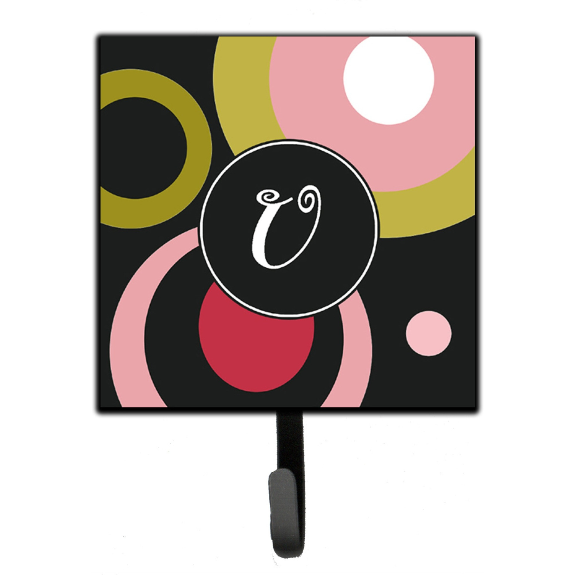 &quotCaroline's Treasures AM1001-USH4 Monogram-Retro In Black Leash Holder or Key Hook Am1001, Small, Multicolor"