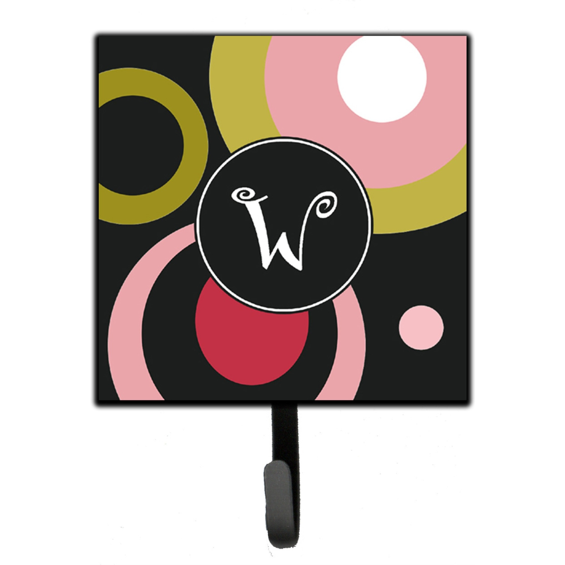 &quotCaroline's Treasures AM1001-WSH4 Monogram-Retro In Black Leash Holder or Key Hook Am1001, Small, Multicolor"