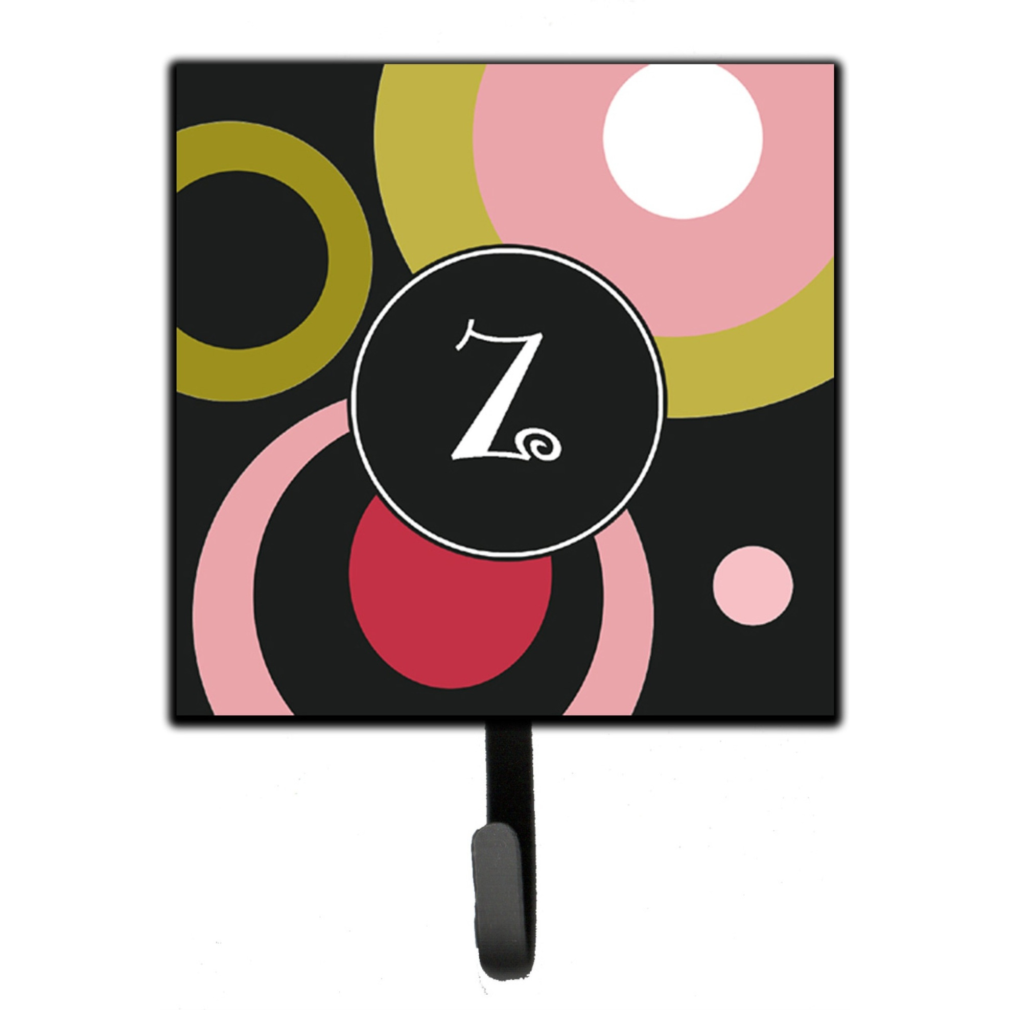 &quotCaroline's Treasures AM1001-ZSH4 Monogram-Retro In Black Leash Holder or Key Hook Am1001, Small, Multicolor"