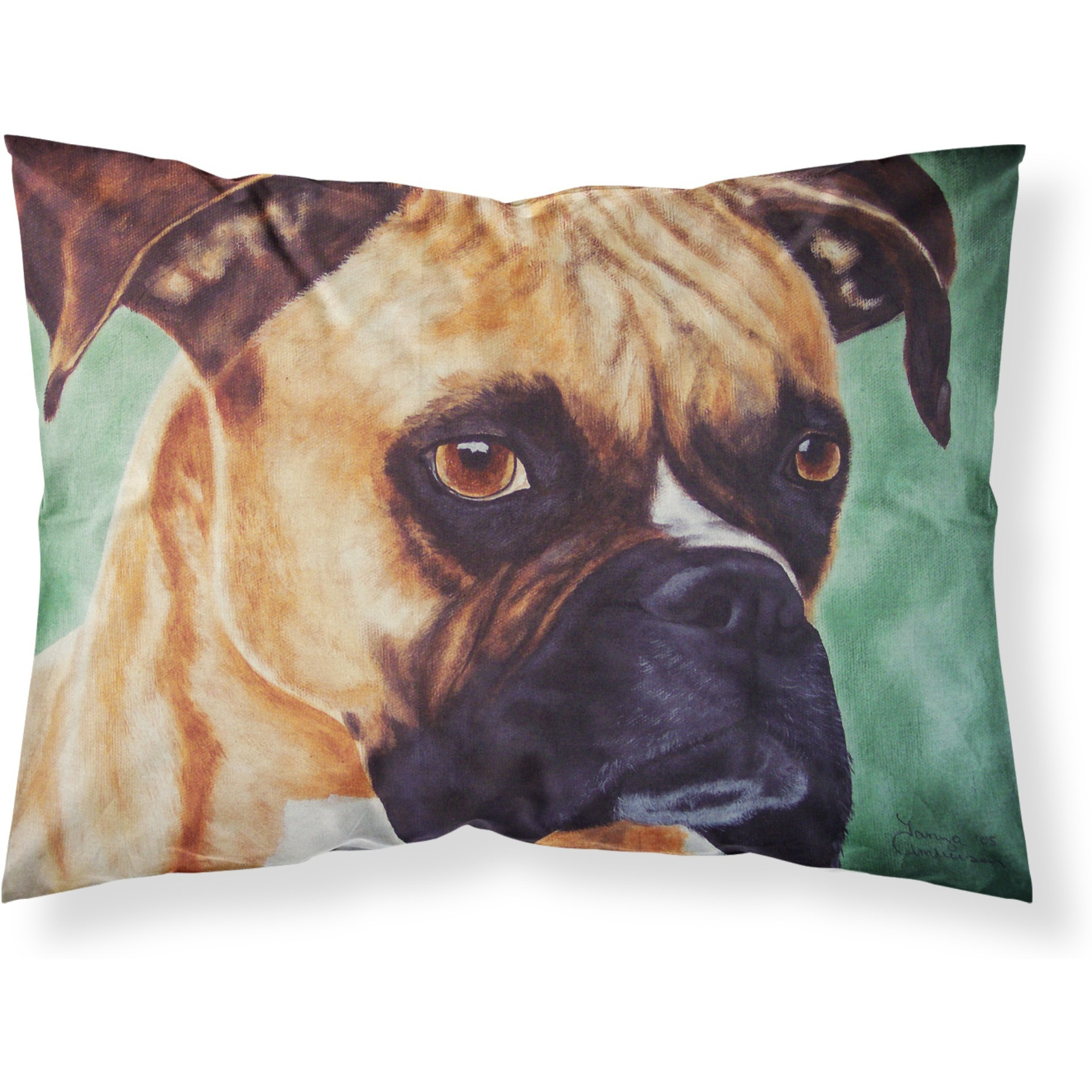 &quotCaroline's Treasures Boxer by Tanya and Craig Amberson Fabric Standard Pillowcase AMB1029PILLOWCASE, Multicolor"