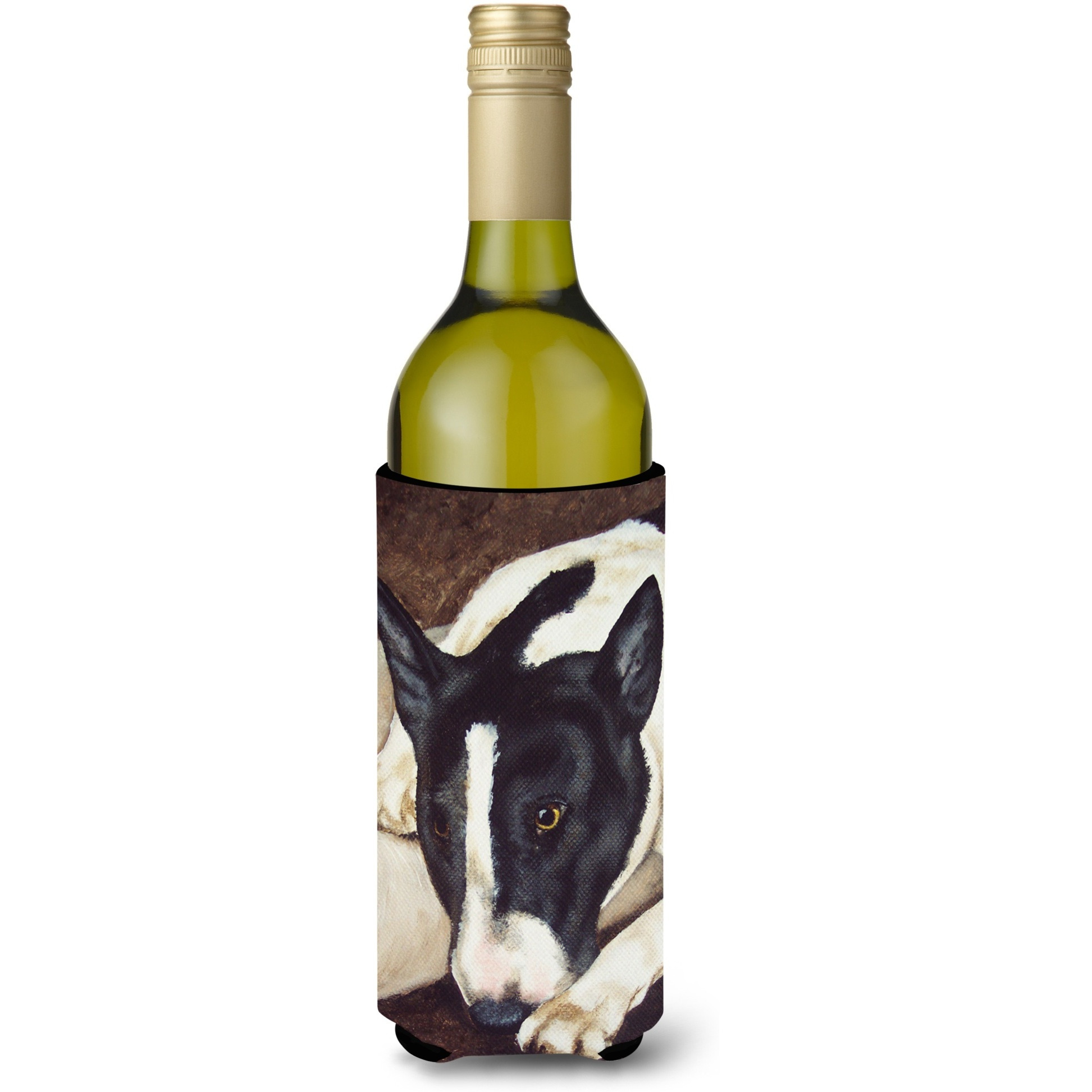 &quotCaroline's Treasures Bull Terrier by Tanya and Craig Amber Son Wine Bottle Koozie Hugger, 750ml, Multicolor"