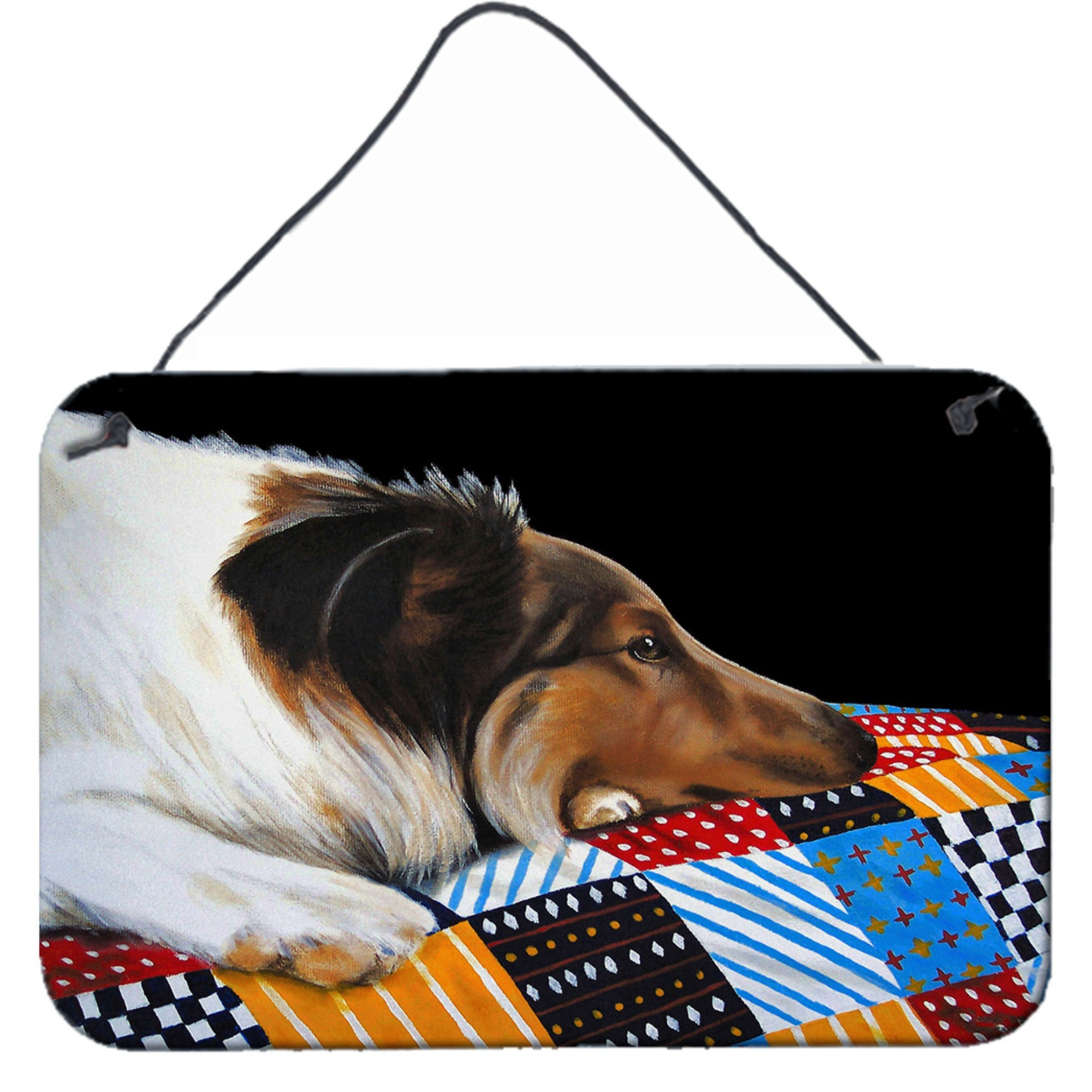 &quotCaroline's Treasures Day Dreamer Collie Wall or Door Hanging Prints AMB1037DS812, 8"&quotH x 12"&quotW, Multicolor"