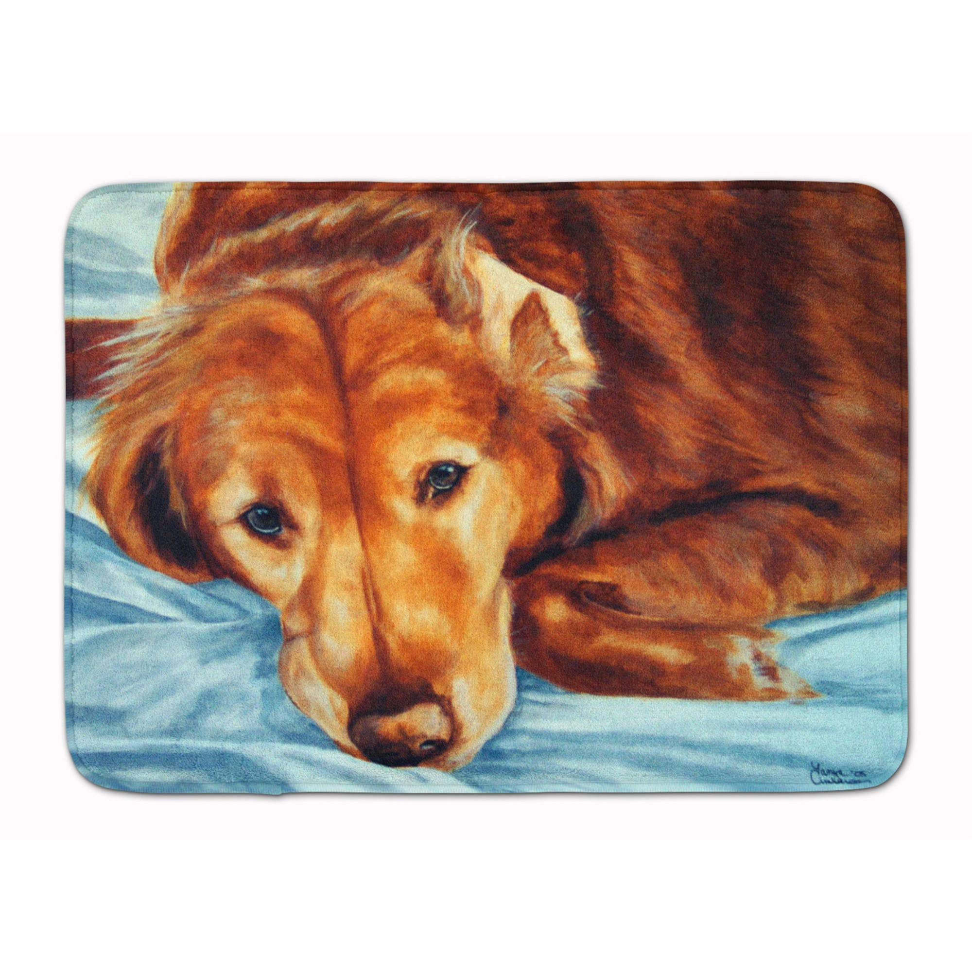 &quotCaroline's Treasures Golden Retriever by Tanya and Craig Floor Mat, 19"" x 27"", Multicolor"