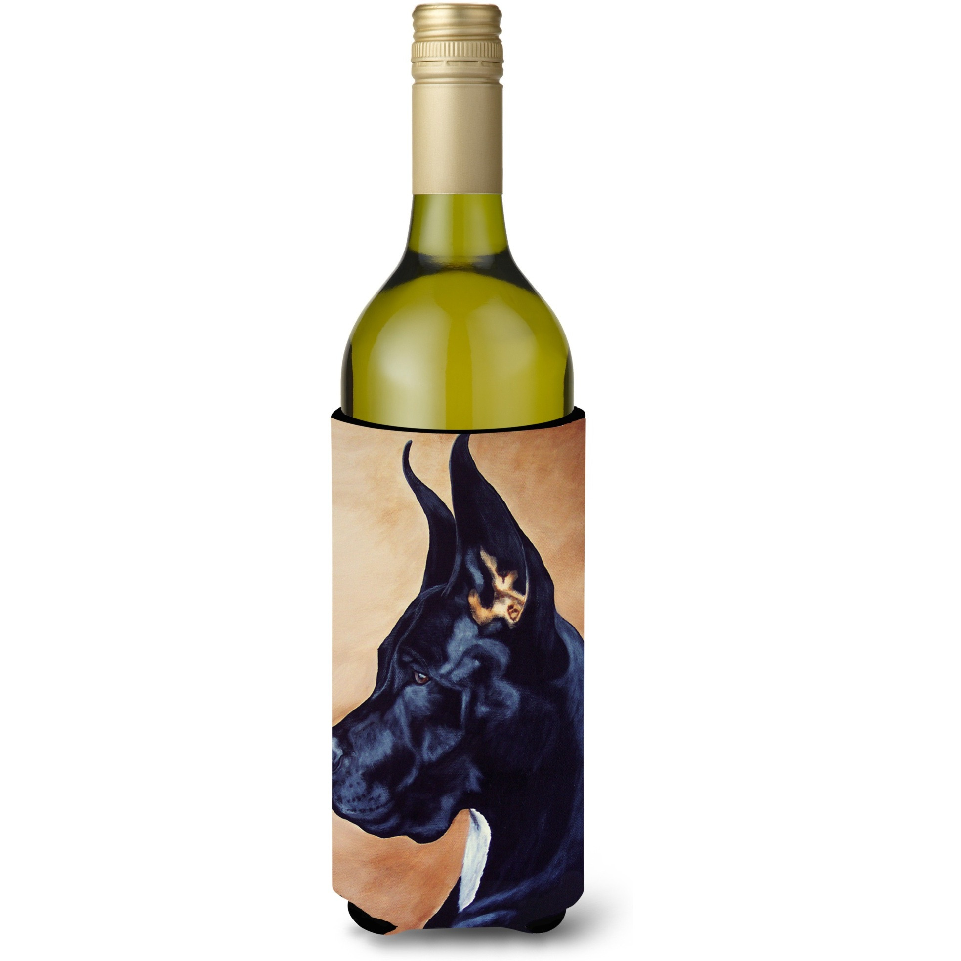 &quotCaroline's Treasures Black Great Dane Wine Bottle Koozie Hugger, 750ml, Multicolor"