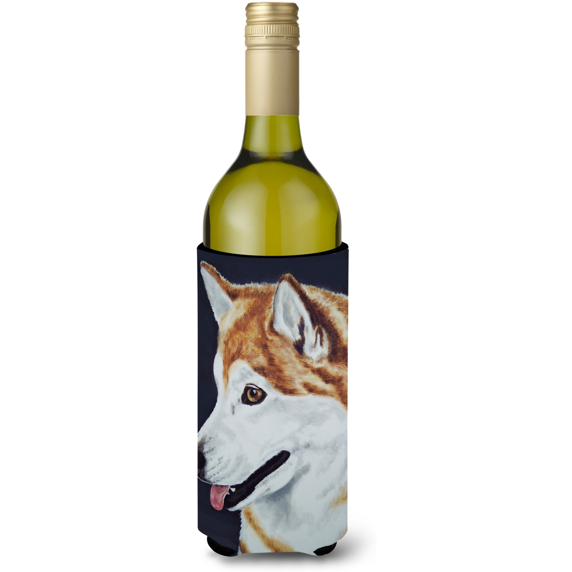&quotCaroline's Treasures Siberian Husky Wine Bottle Koozie Hugger, 750ml, Multicolor"