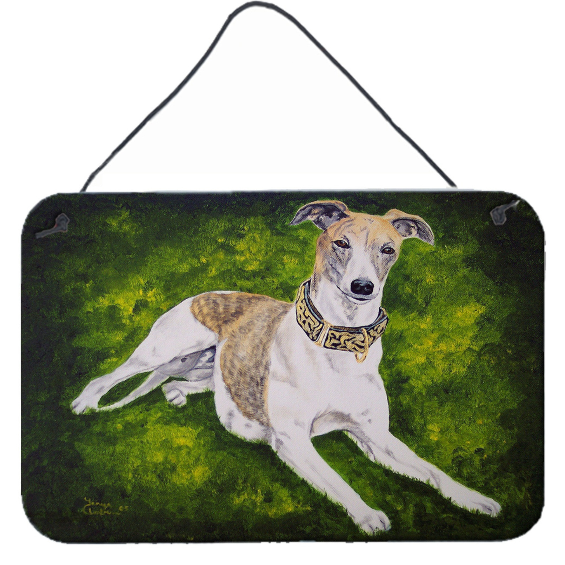 &quotCaroline's Treasures Isabella Greyhound Wall or Door Hanging Prints AMB1045DS812, 8"&quotH x 12"&quotW, Multicolor"