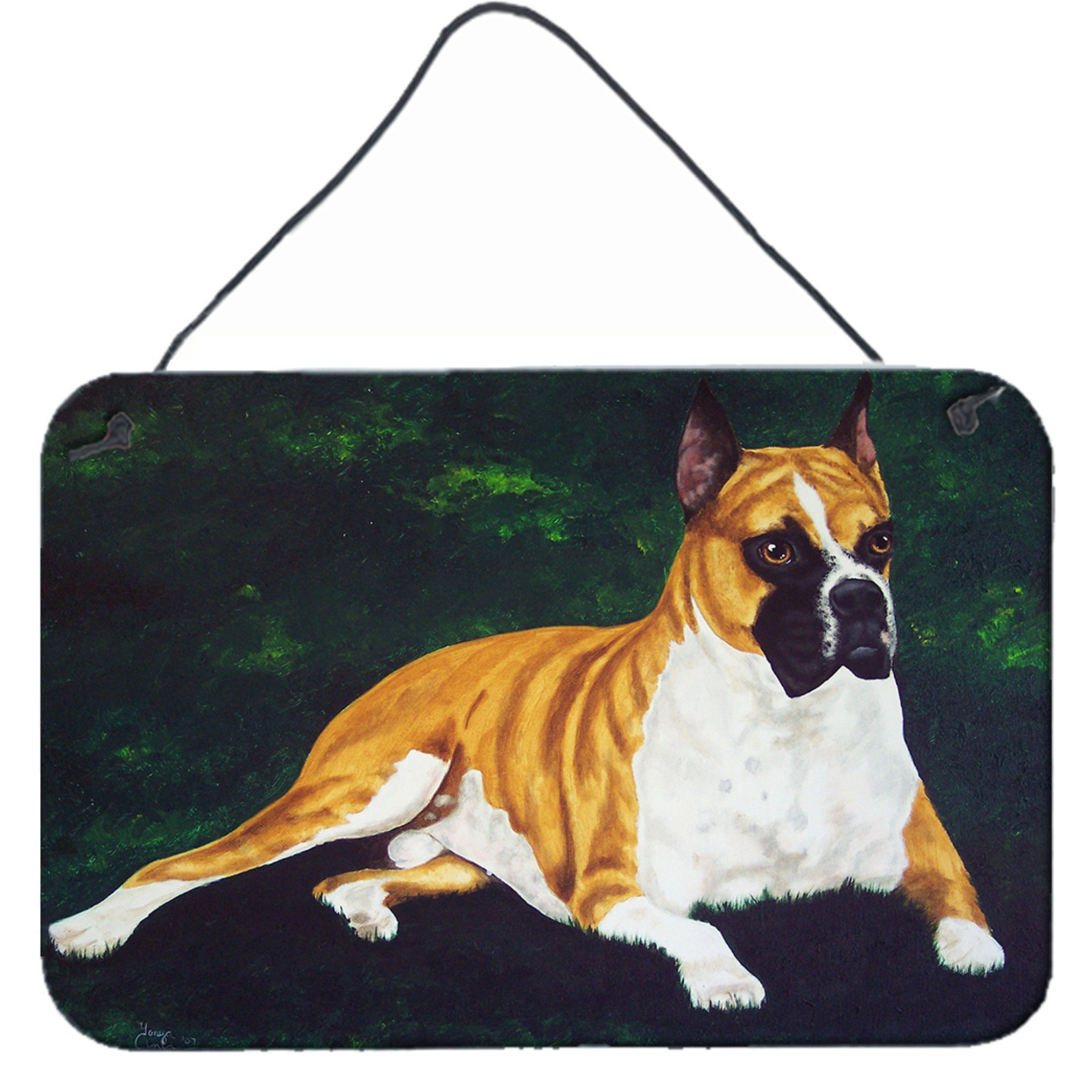 &quotCaroline's Treasures Dempsey Boxer Wall or Door Hanging Prints AMB1064DS812, 8"&quotH x 12"&quotW, Multicolor"