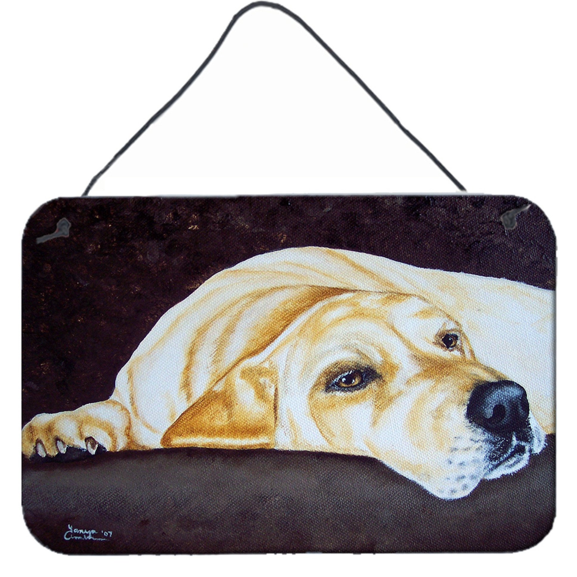 &quotCaroline's Treasures Naptime Yellow Labrador Wall or Door Hanging Prints AMB1072DS812, 8"&quotH x 12"&quotW, Multicolor"