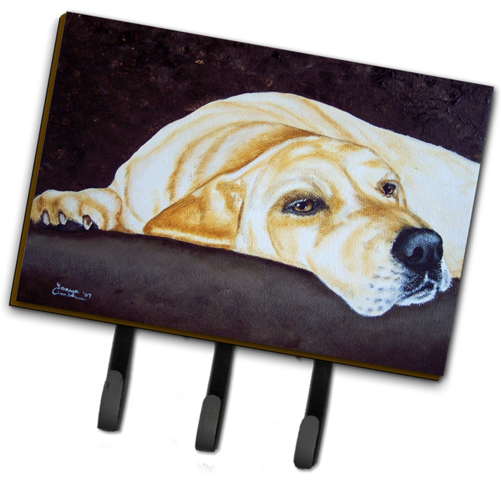 &quotCaroline's Treasures AMB1072TH68 Naptime Yellow Labrador Leash or Key Holder, Large, Multicolor"