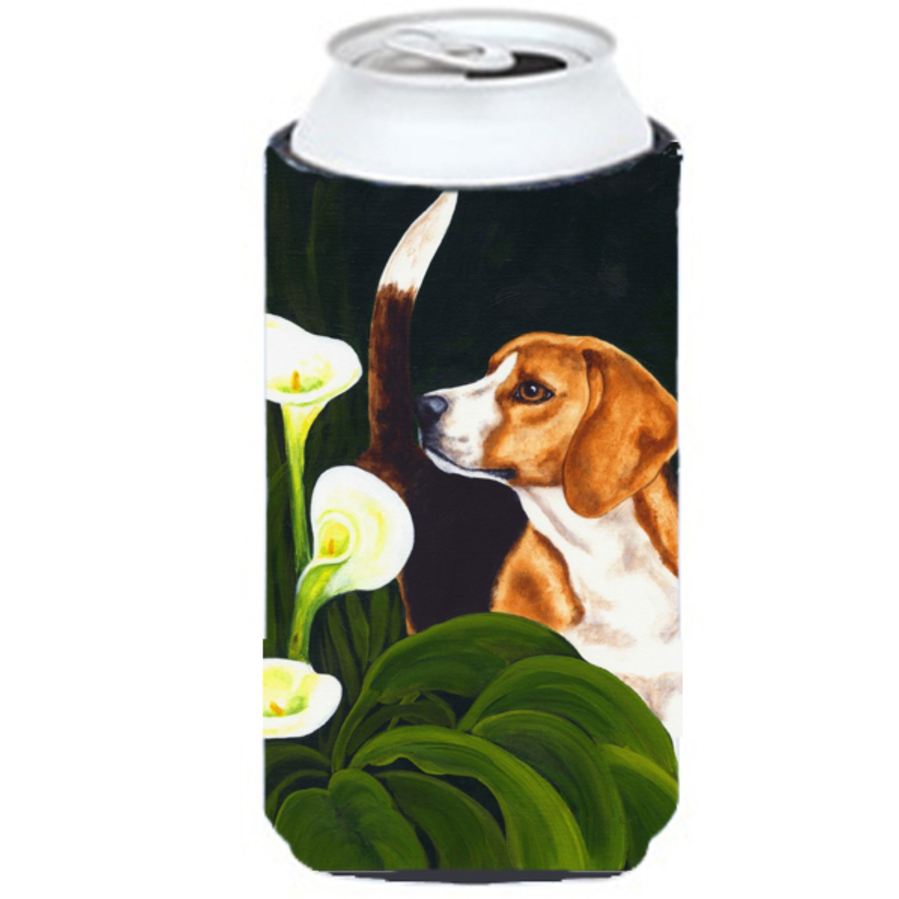 &quotCaroline's Treasures Beagle Lilies Tall Boy Koozie Hugger, Multicolor"