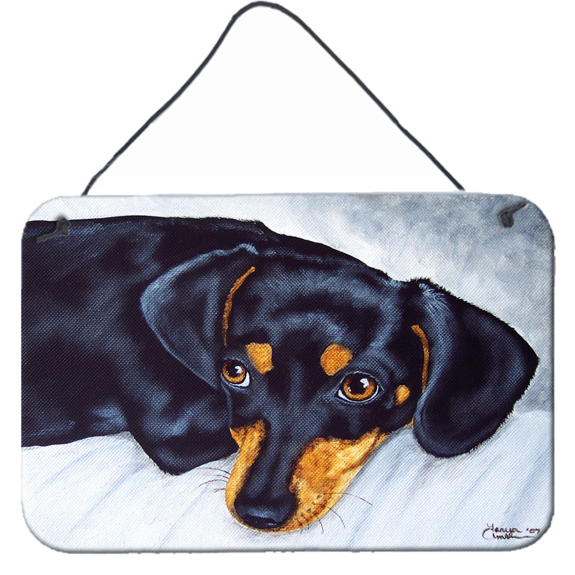 &quotCaroline's Treasures Black and Tan Doxie Dachshund Wall or Door Hanging Prints AMB1079DS812, 8"&quotH x 12"&quotW, Multicolor"